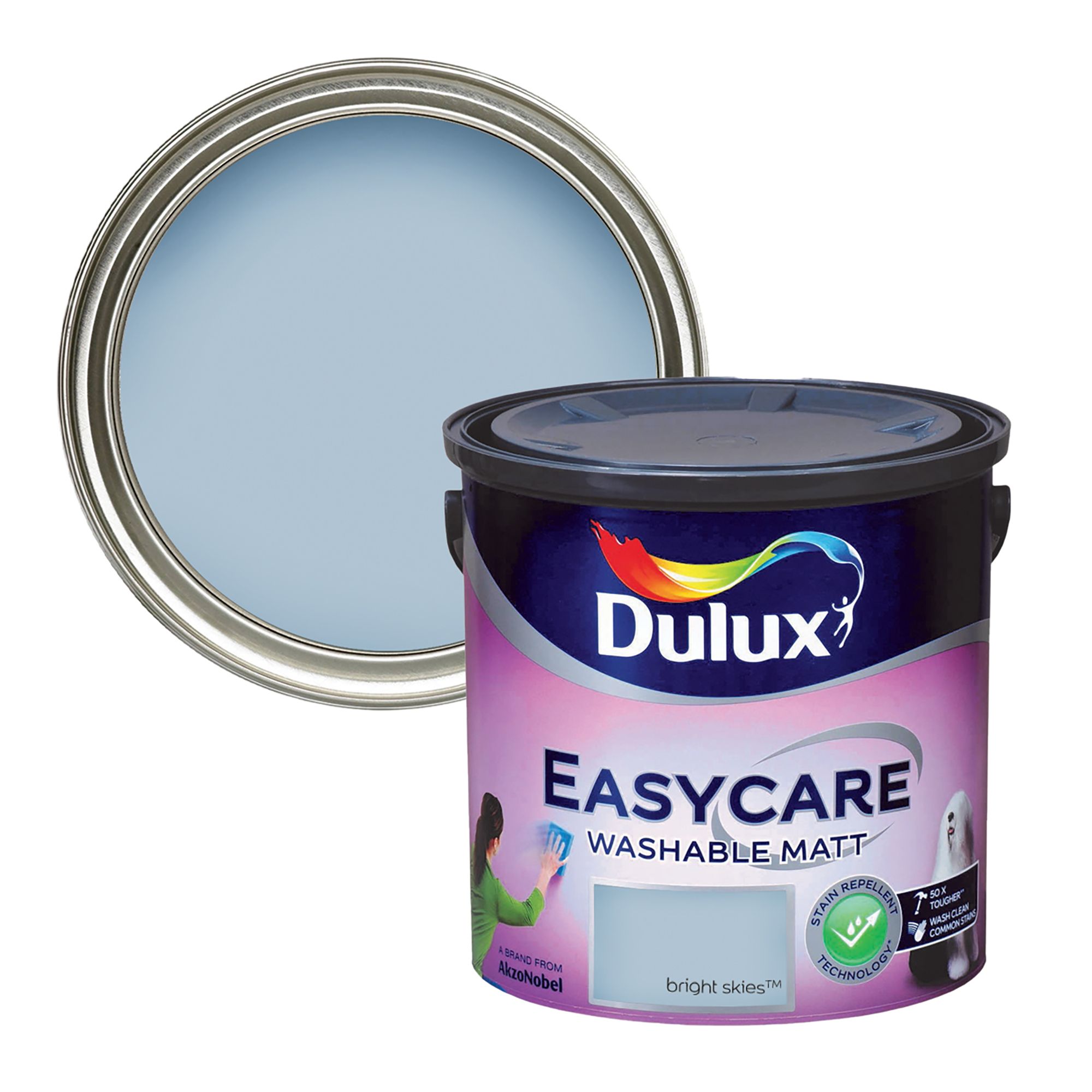 Dulux Easycare Washable & Tough Bright Skies Matt Wall & ceiling Emulsion paint, 2.5L