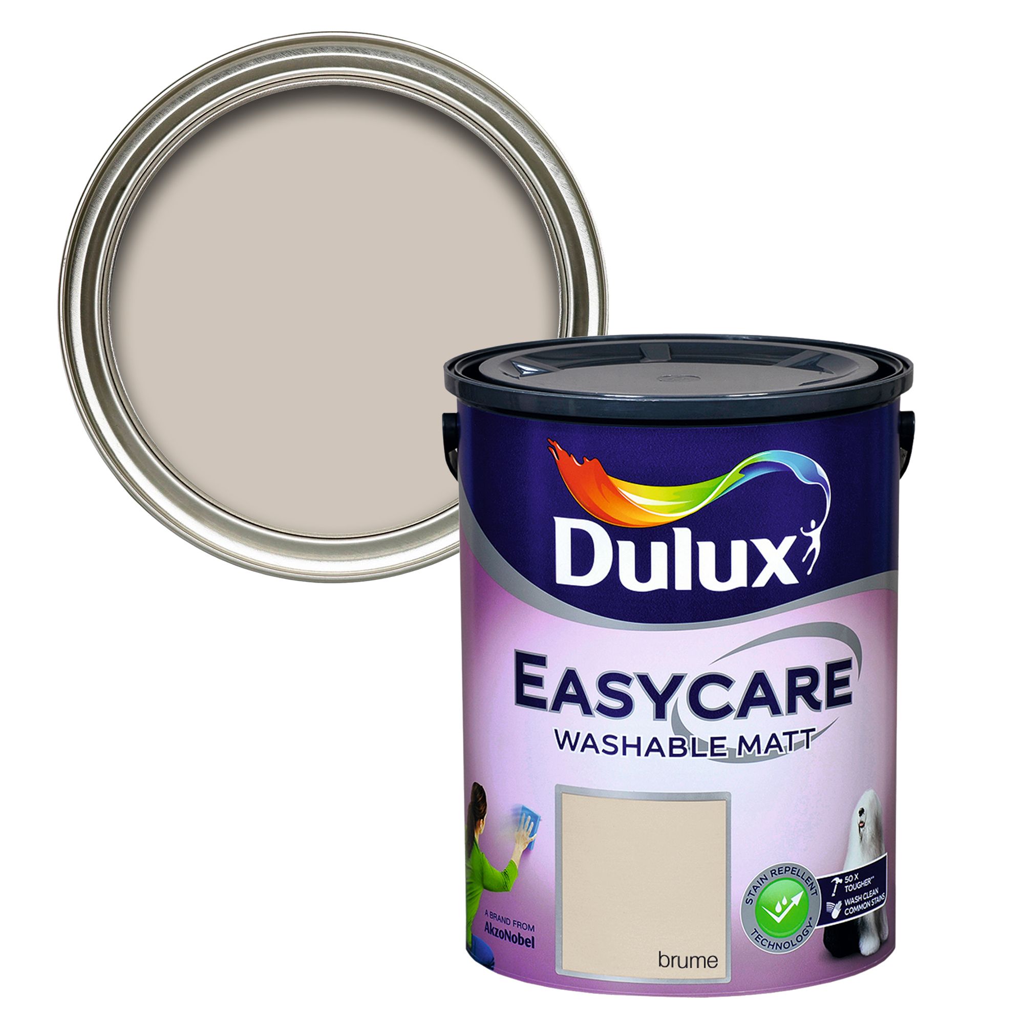 Dulux Easycare Washable & Tough Brume Matt Wall & ceiling Emulsion paint, 5L
