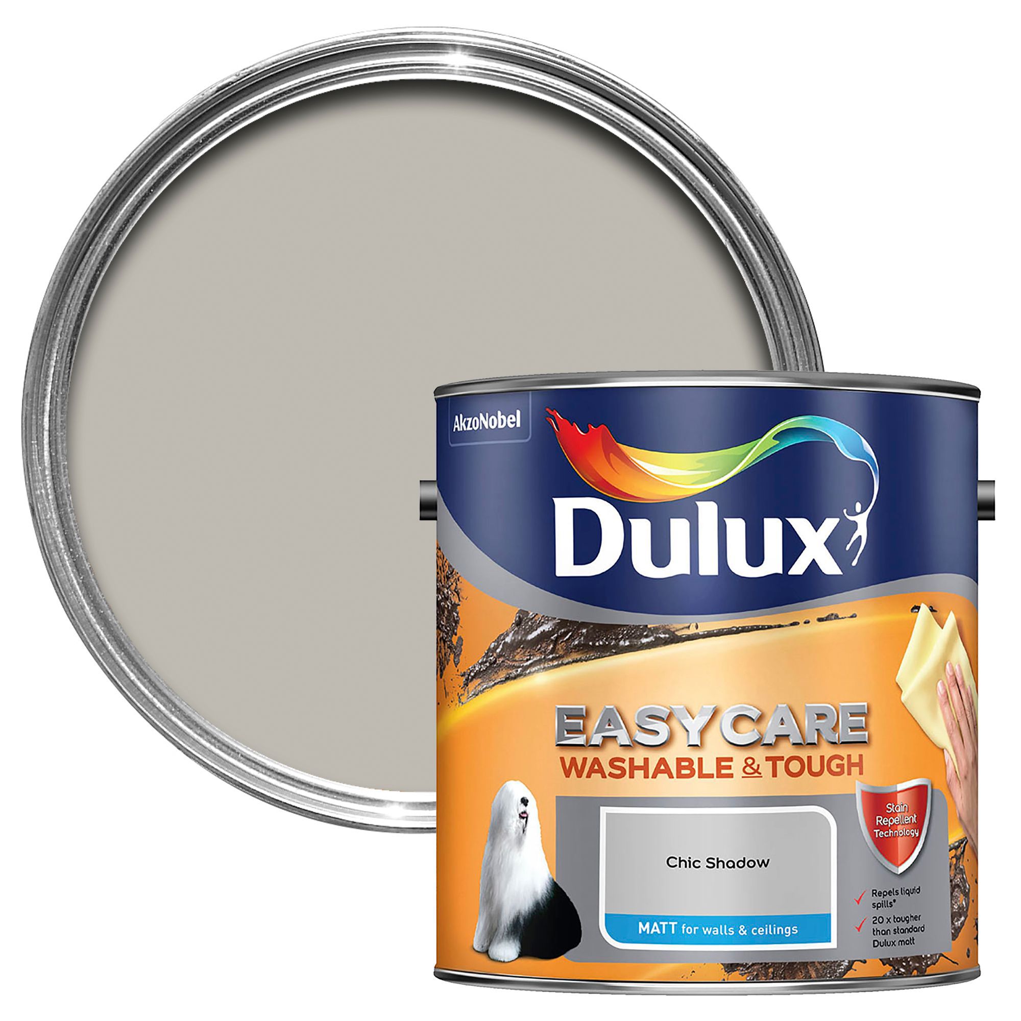 Dulux Easycare Washable & Tough Chic shadow Matt Wall & ceiling Emulsion paint, 2.5L