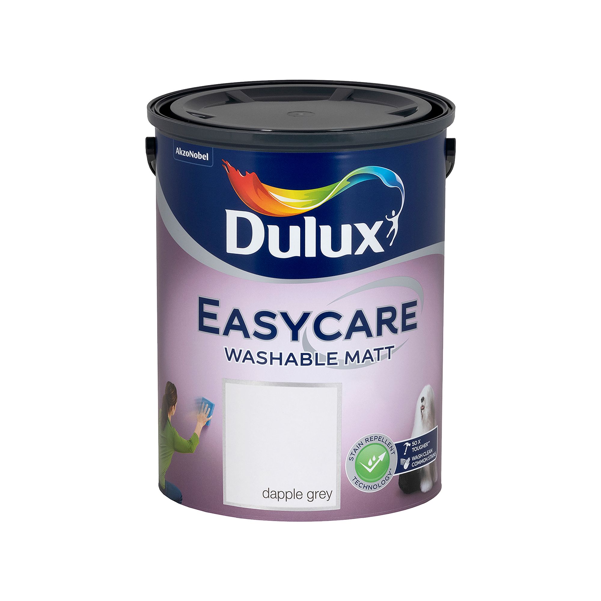 Dulux Easycare Washable & Tough Dapple Grey Matt Wall & ceiling Emulsion paint, 5L