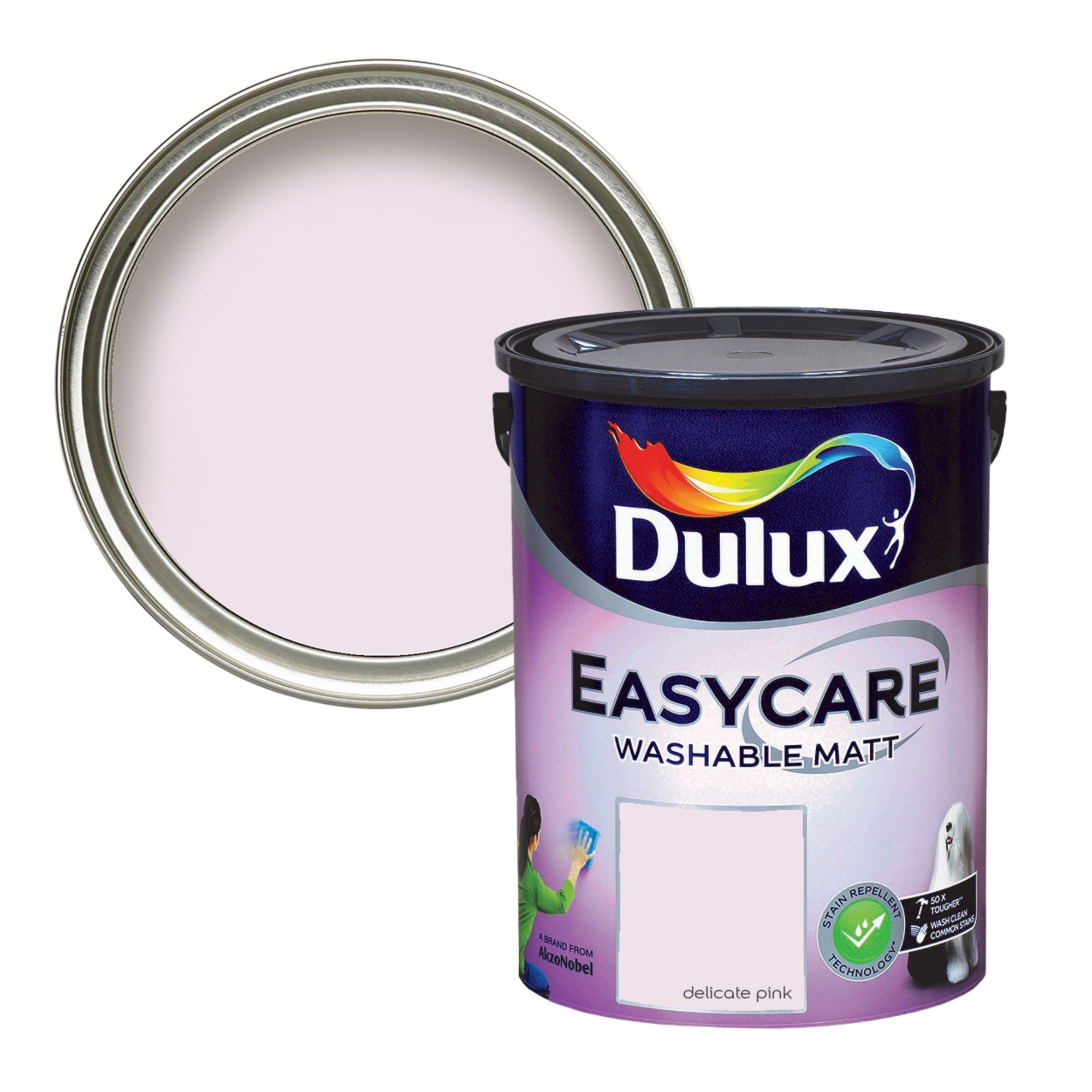 Dulux Easycare Washable & Tough Delicate Pink Matt Wall & ceiling Emulsion paint, 5L