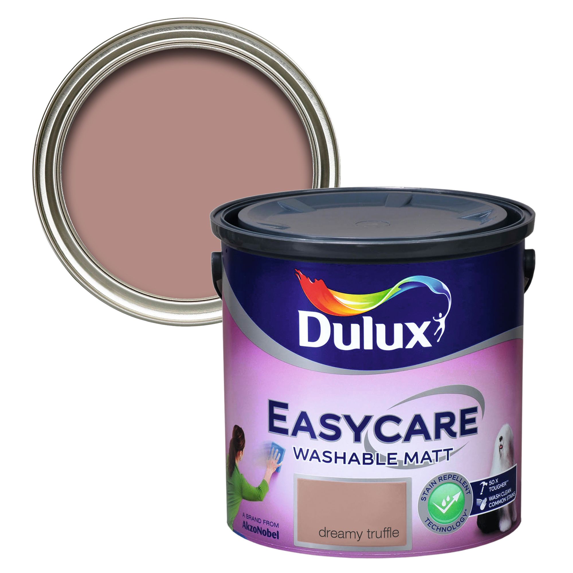 Dulux Easycare Washable & Tough Dreamy Truffle Matt Wall & ceiling Emulsion paint, 2.5L