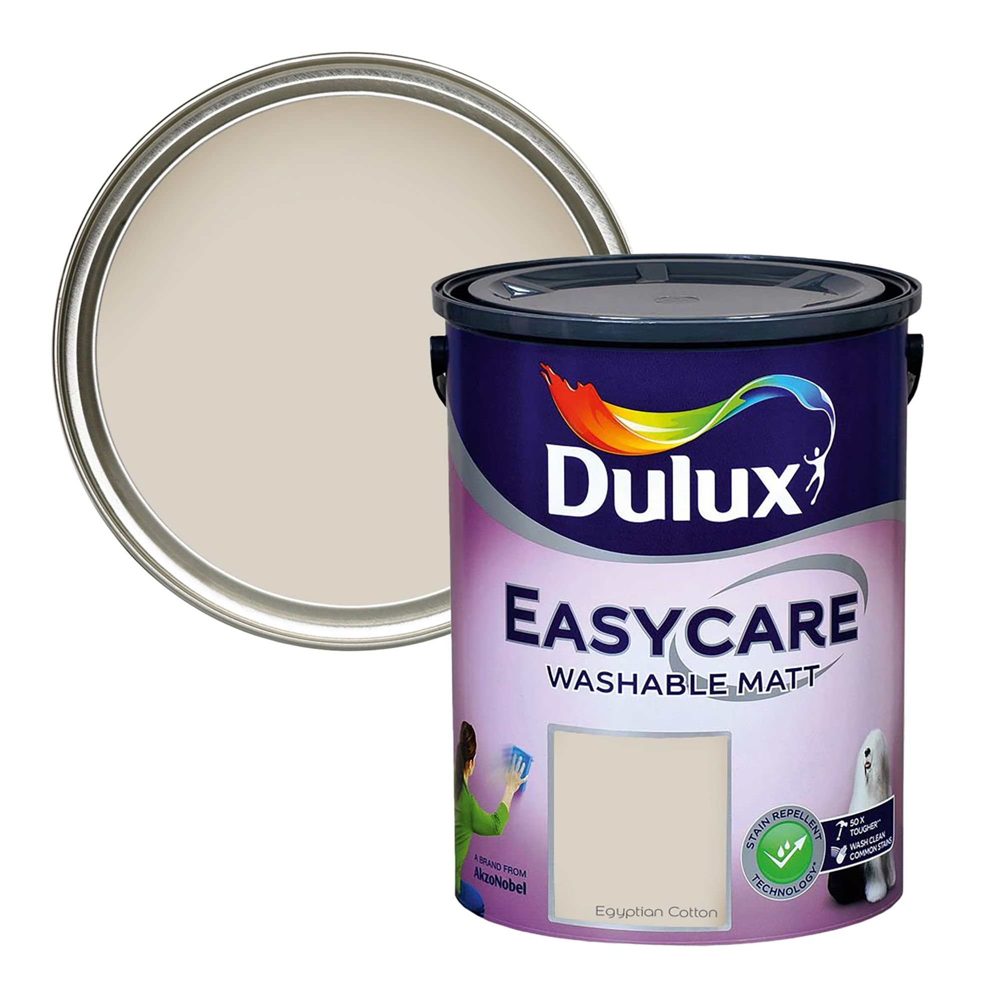 Dulux Easycare Washable & Tough Egyptian Cotton Matt Wall & ceiling Emulsion paint, 5L