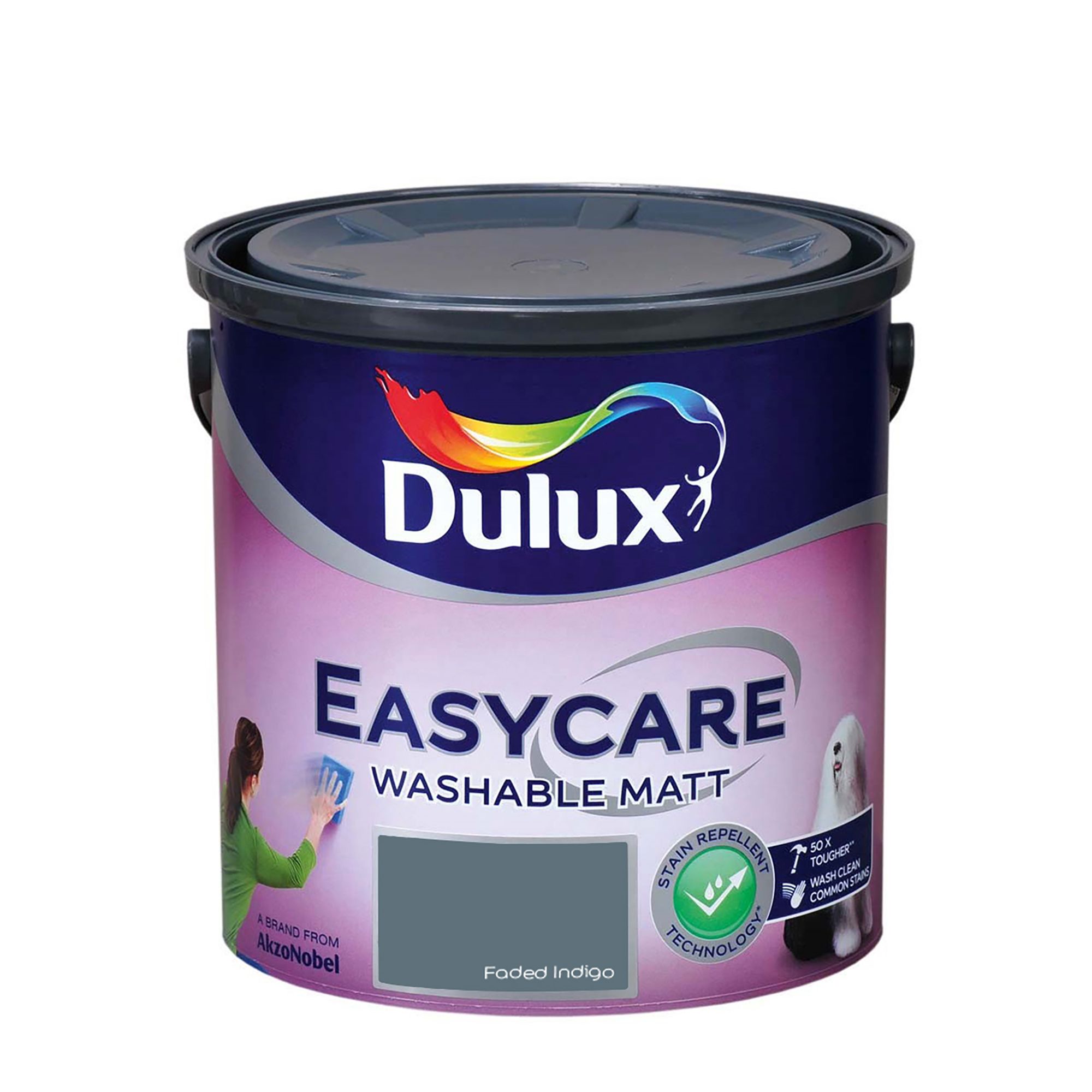 Dulux Easycare Washable & Tough Faded Indigo Matt Wall & ceiling Emulsion paint, 2.5L