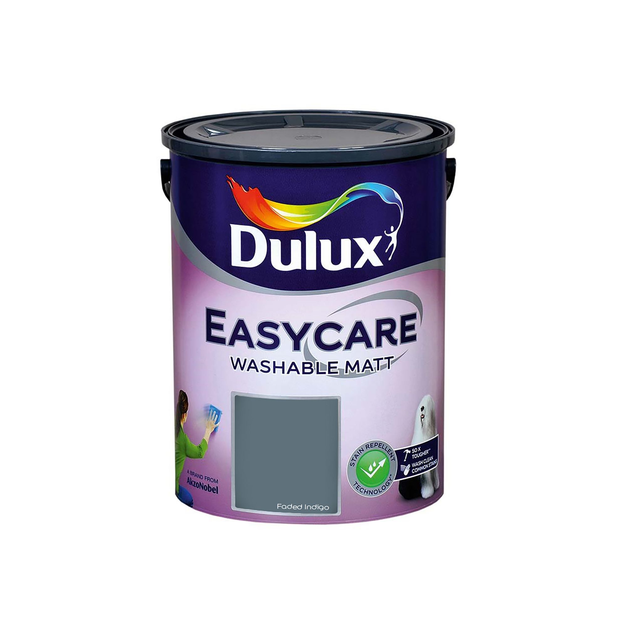 Dulux Easycare Washable & Tough Faded Indigo Matt Wall & ceiling Emulsion paint, 5L