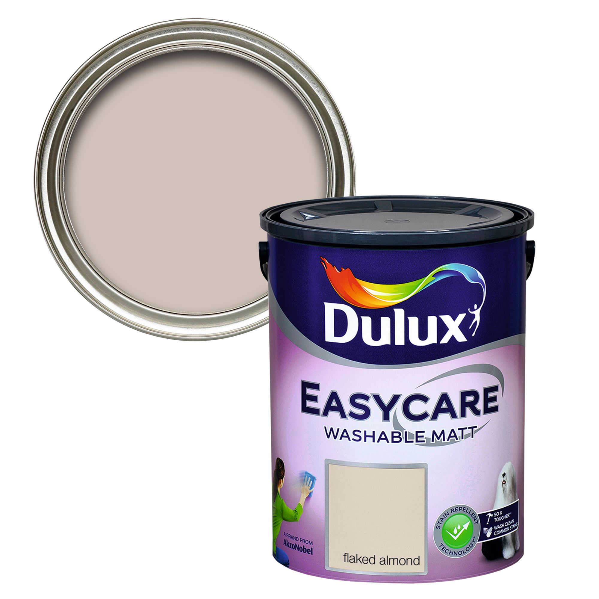 Dulux Easycare Washable & Tough Flaked Almond Matt Wall & ceiling Emulsion paint, 5L
