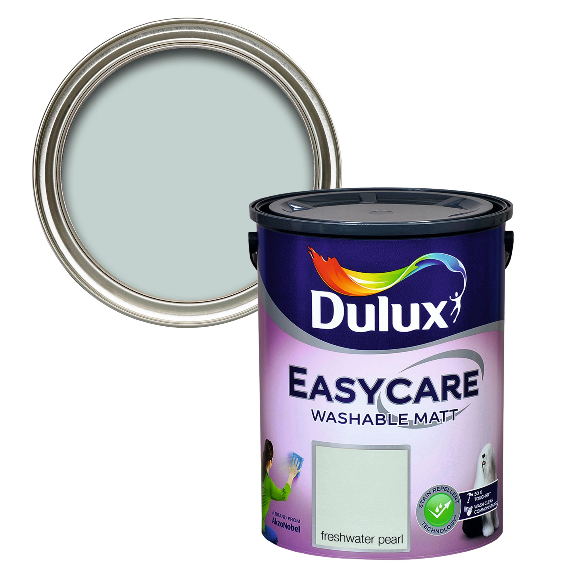 Dulux Easycare Washable & Tough Freshwater Pearl Matt Wall & ceiling Emulsion paint, 5L