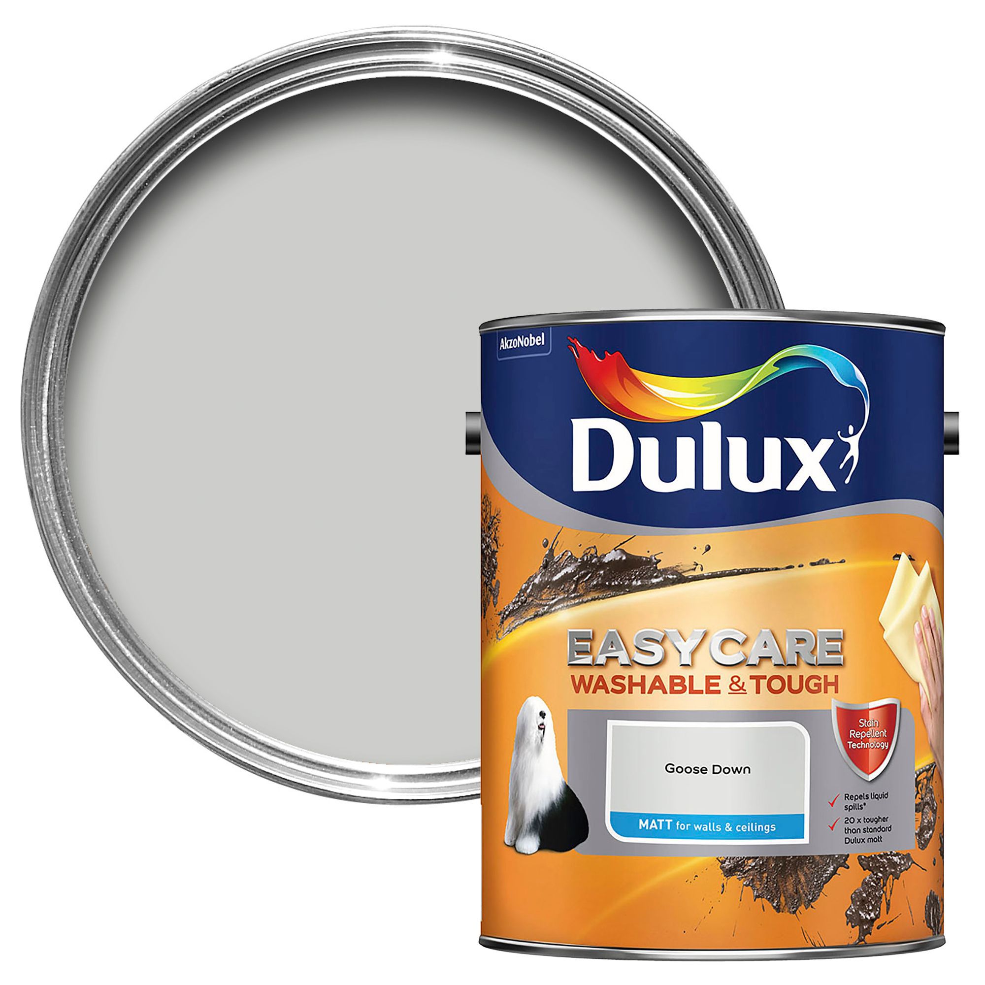Easycare Washable &amp Tough Goose down Matt Wall &amp ceiling Emulsion paint