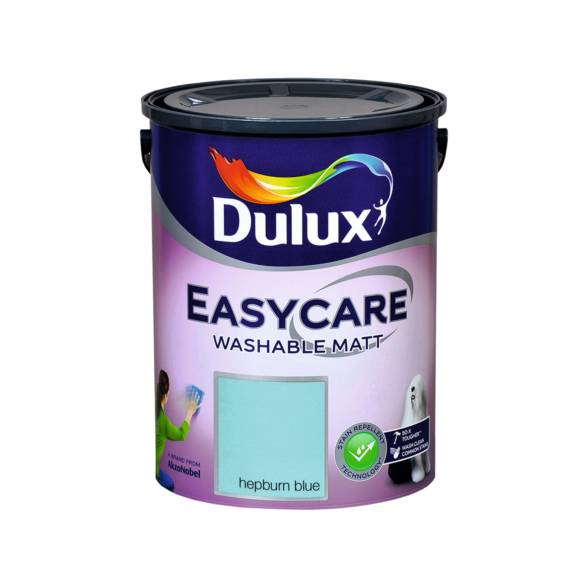 Dulux Easycare Washable & Tough Hepburn Blue Matt Wall & ceiling Emulsion paint, 5L