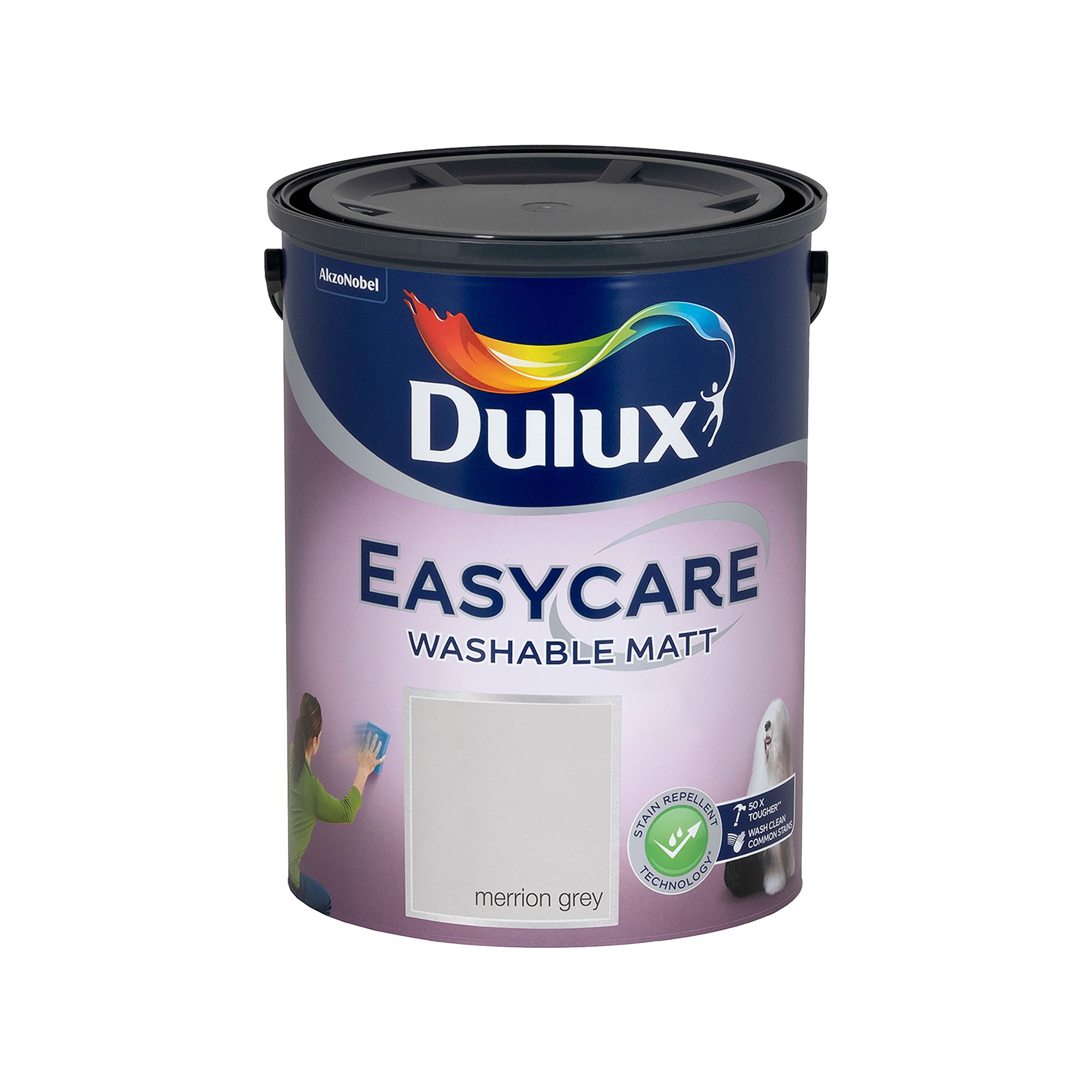 Dulux Easycare Washable & Tough Merrion Grey Matt Wall & ceiling Emulsion paint, 5L