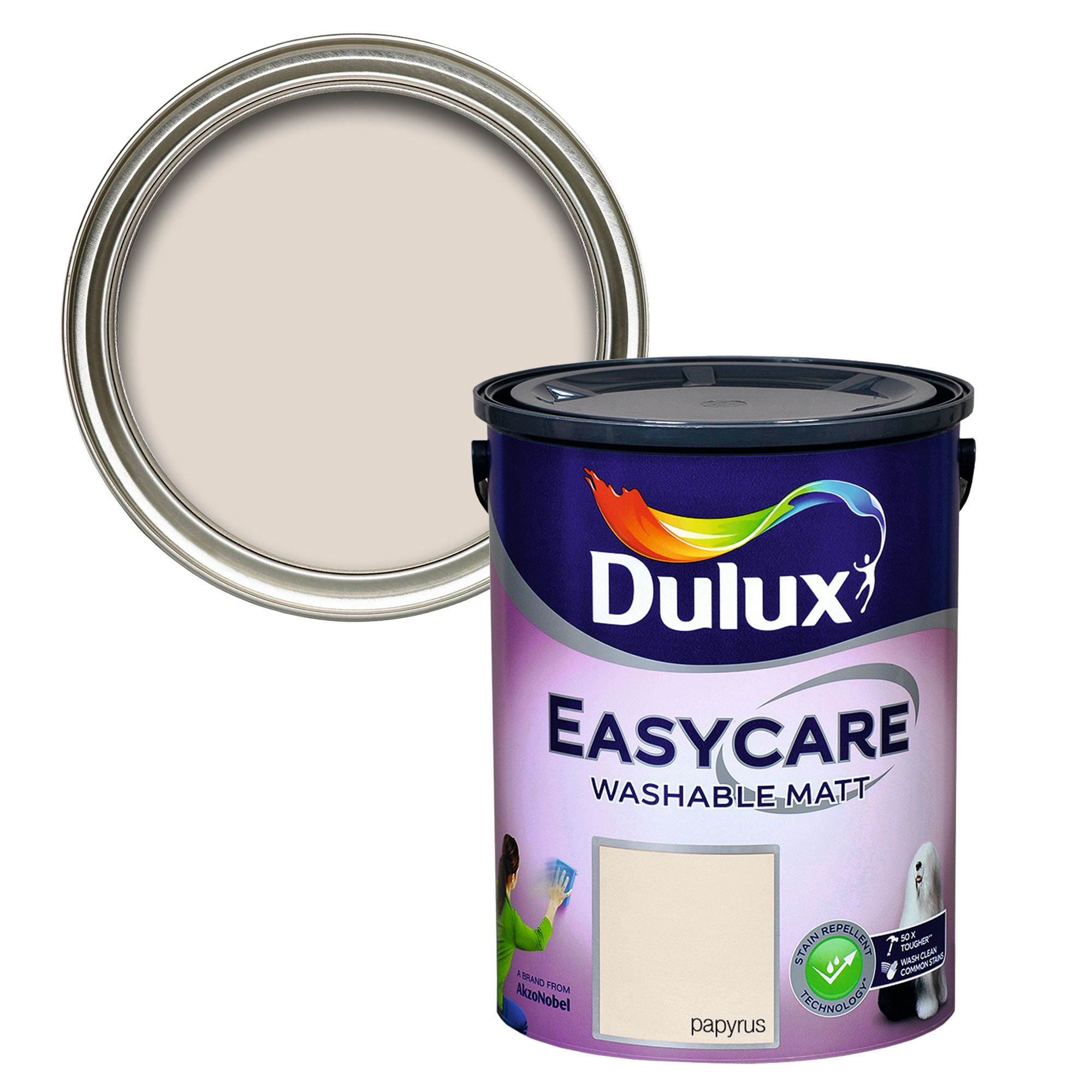 Dulux Easycare Washable & Tough Papyrus Matt Wall & ceiling Emulsion paint, 5L