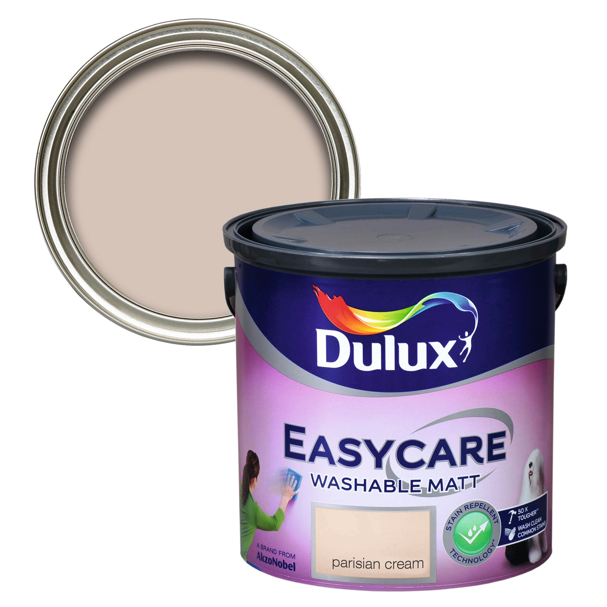 Dulux Easycare Washable & Tough Parisian Cream Matt Wall & ceiling Emulsion paint, 2.5L