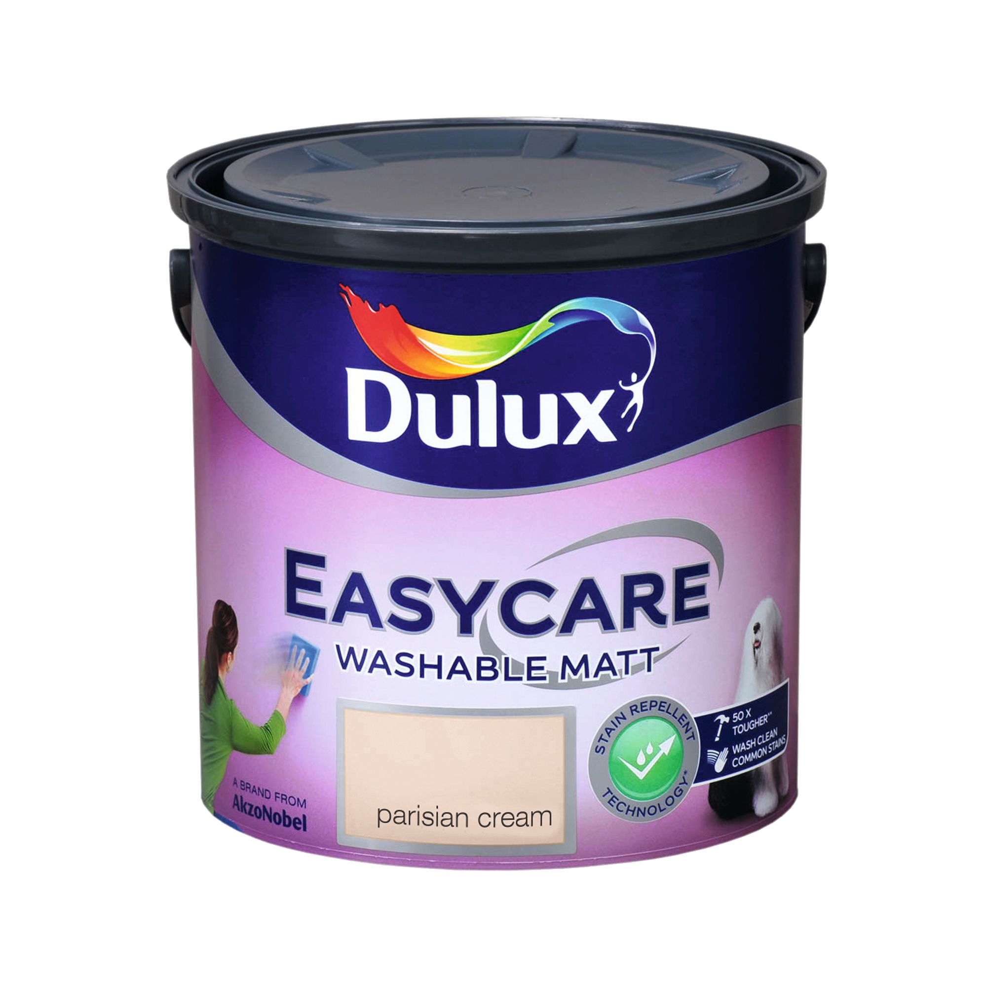 Dulux Easycare Washable & Tough Parisian Cream Matt Wall & ceiling Emulsion paint, 2.5L
