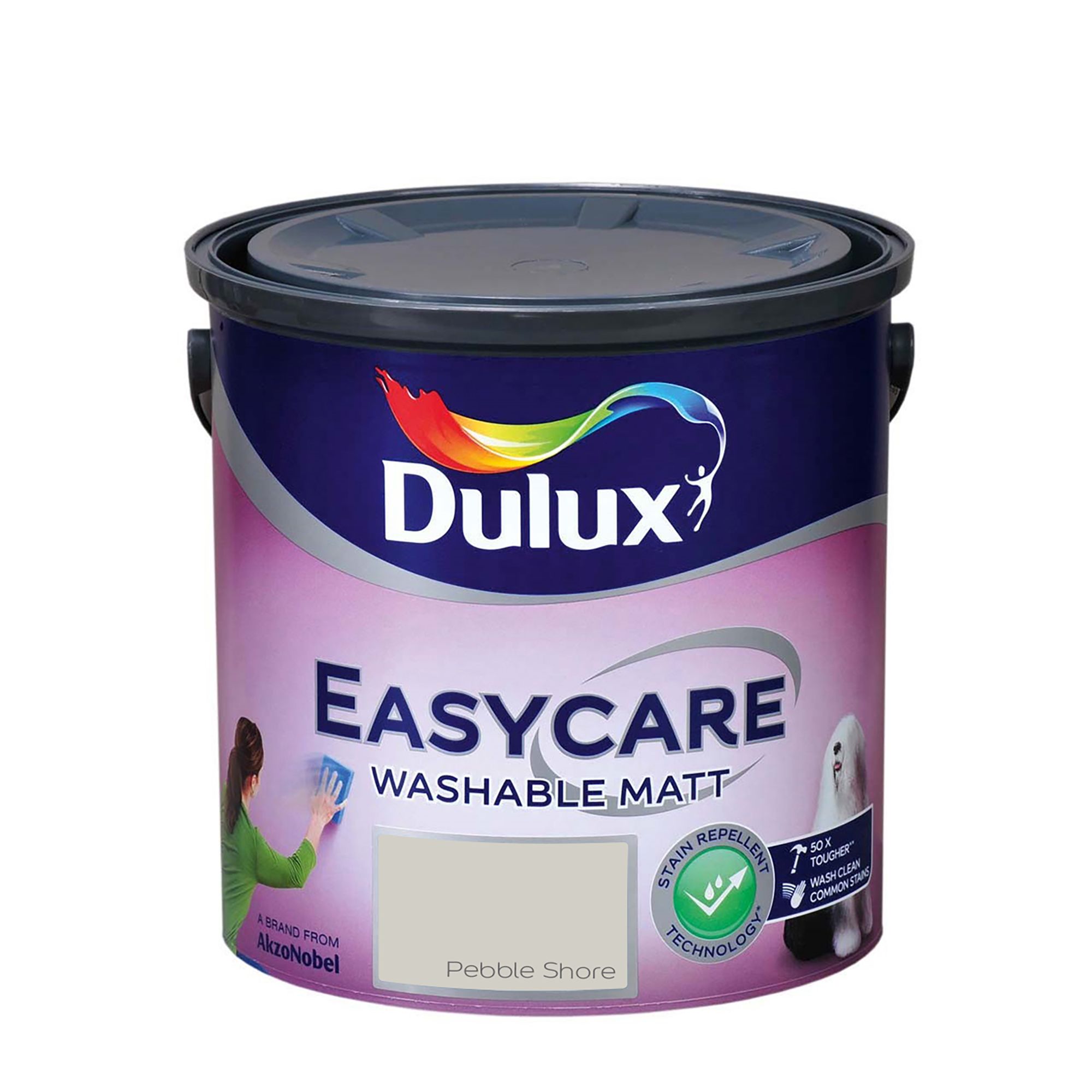 Dulux Easycare Washable & Tough Pebble Shore Matt Wall & ceiling Emulsion paint, 2.5L