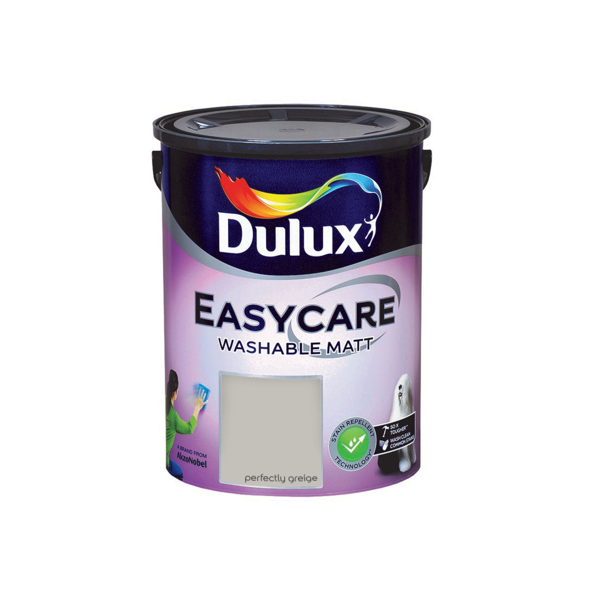 Dulux Easycare Washable & Tough Perfectly Greige Matt Wall & ceiling Emulsion paint, 5L
