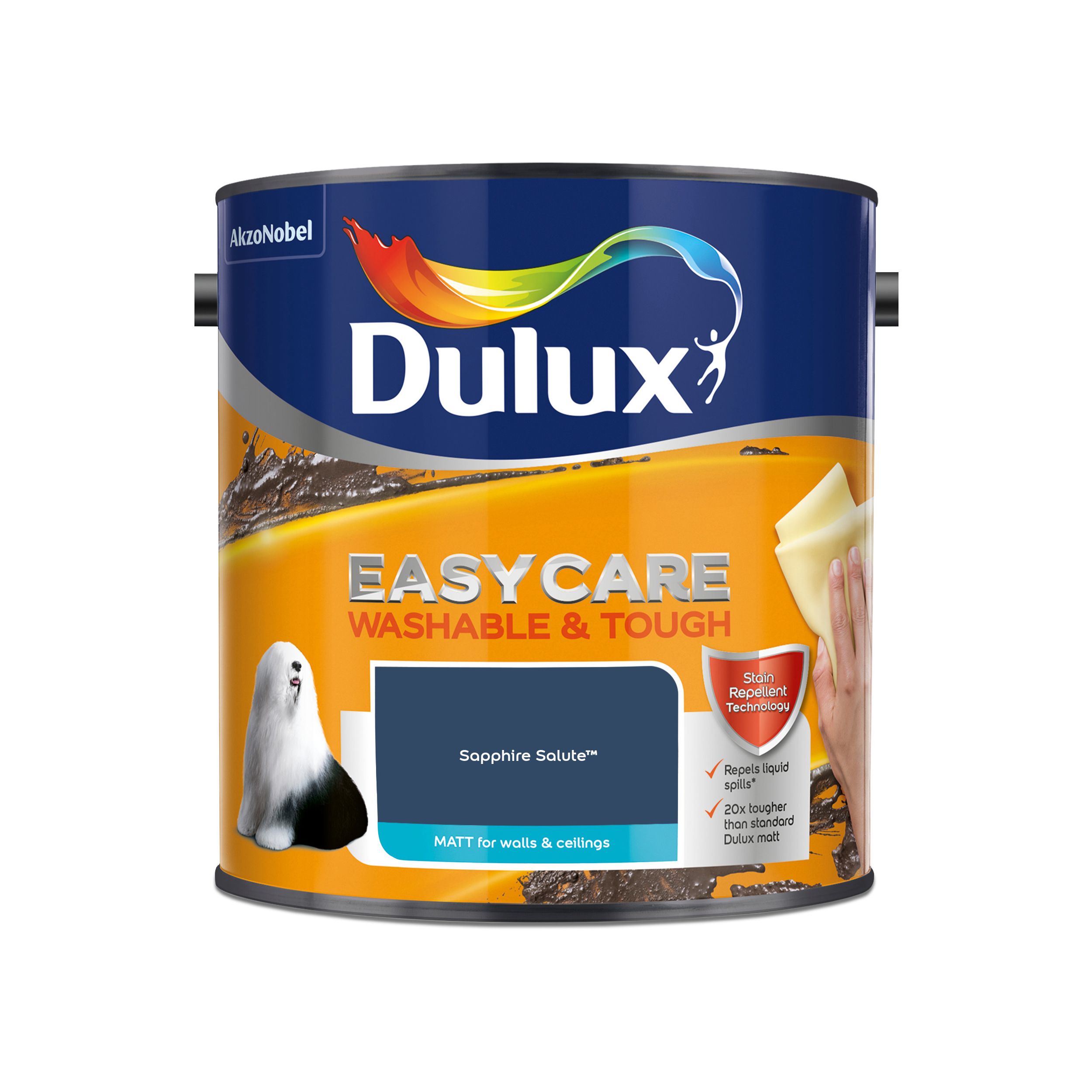 Dulux Easycare Washable & Tough Sapphire salute Matt Wall & ceiling Emulsion paint, 2.5L