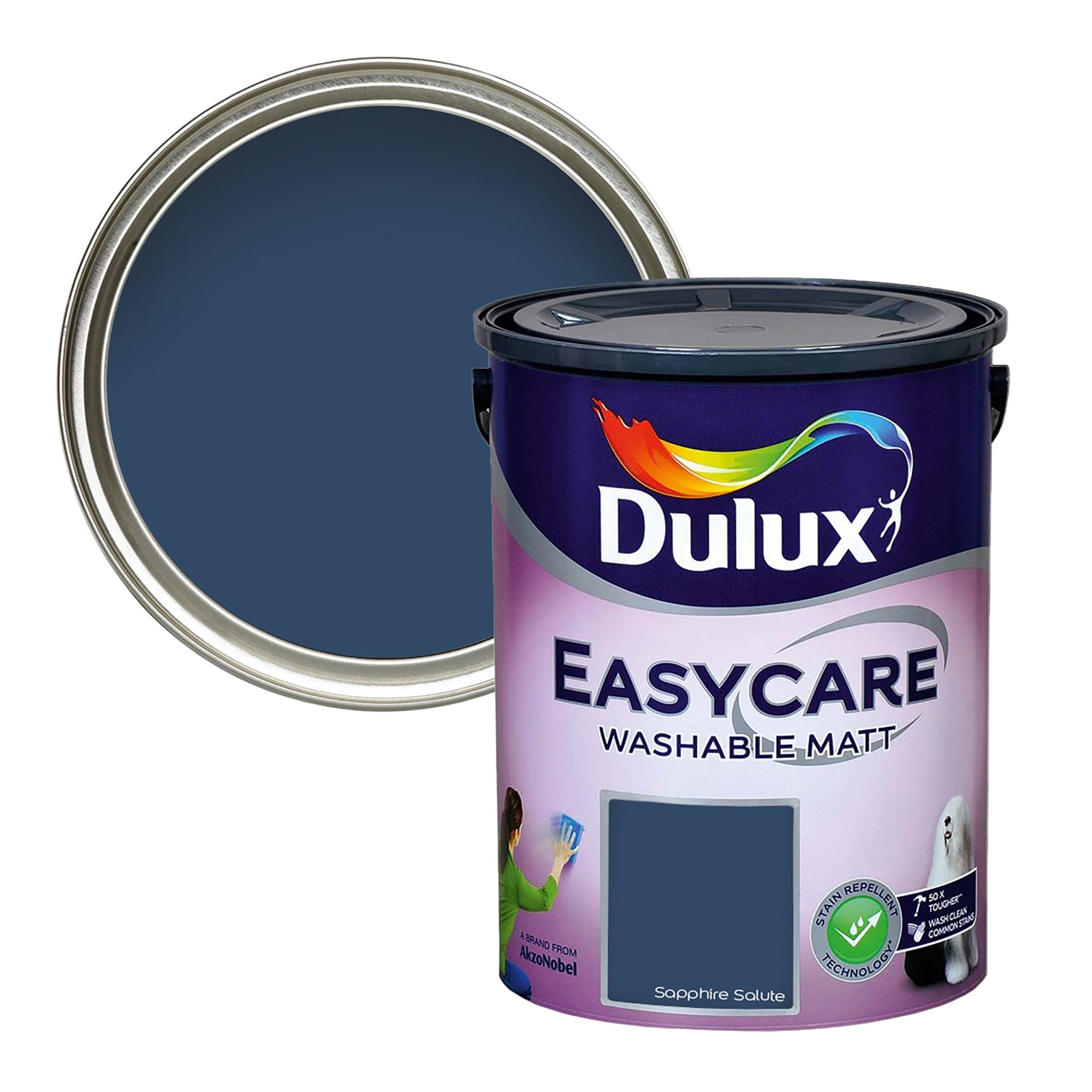 Dulux Easycare Washable & Tough Sapphire Salute Matt Wall & ceiling Emulsion paint, 5L