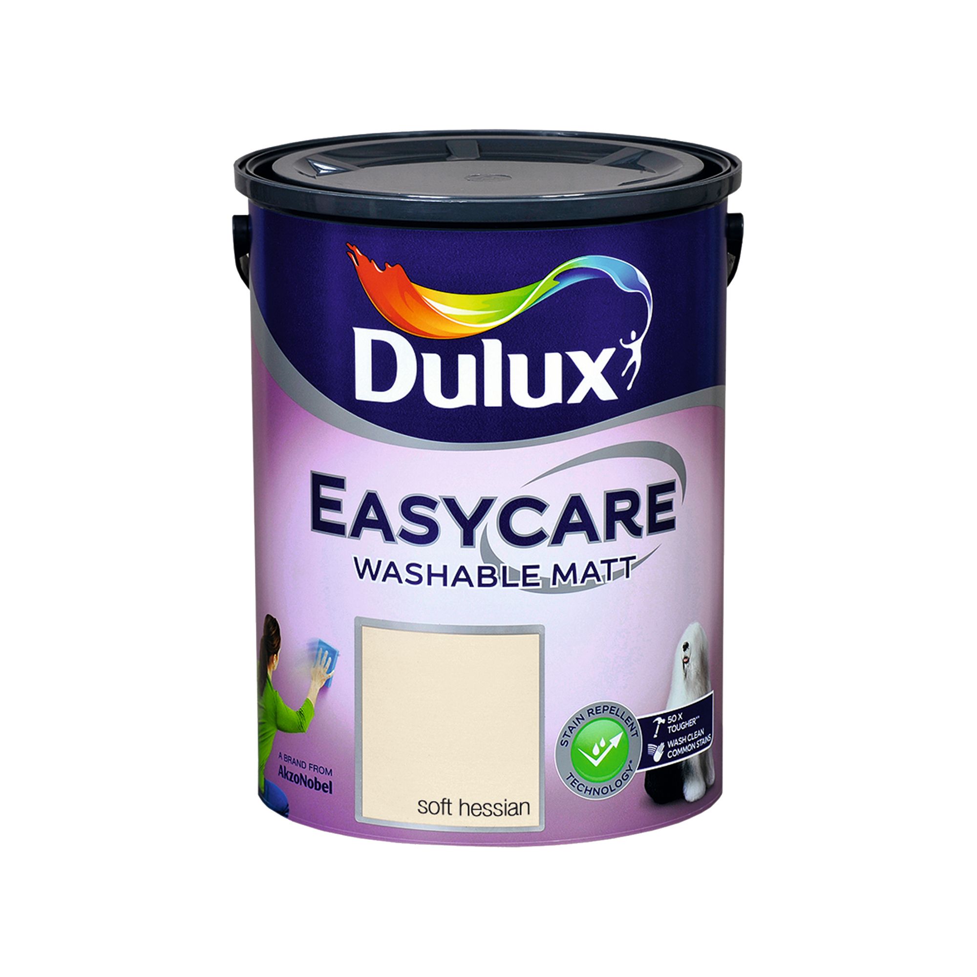 Dulux Easycare Washable & Tough Soft Hessian Matt Wall & ceiling Emulsion paint, 5L