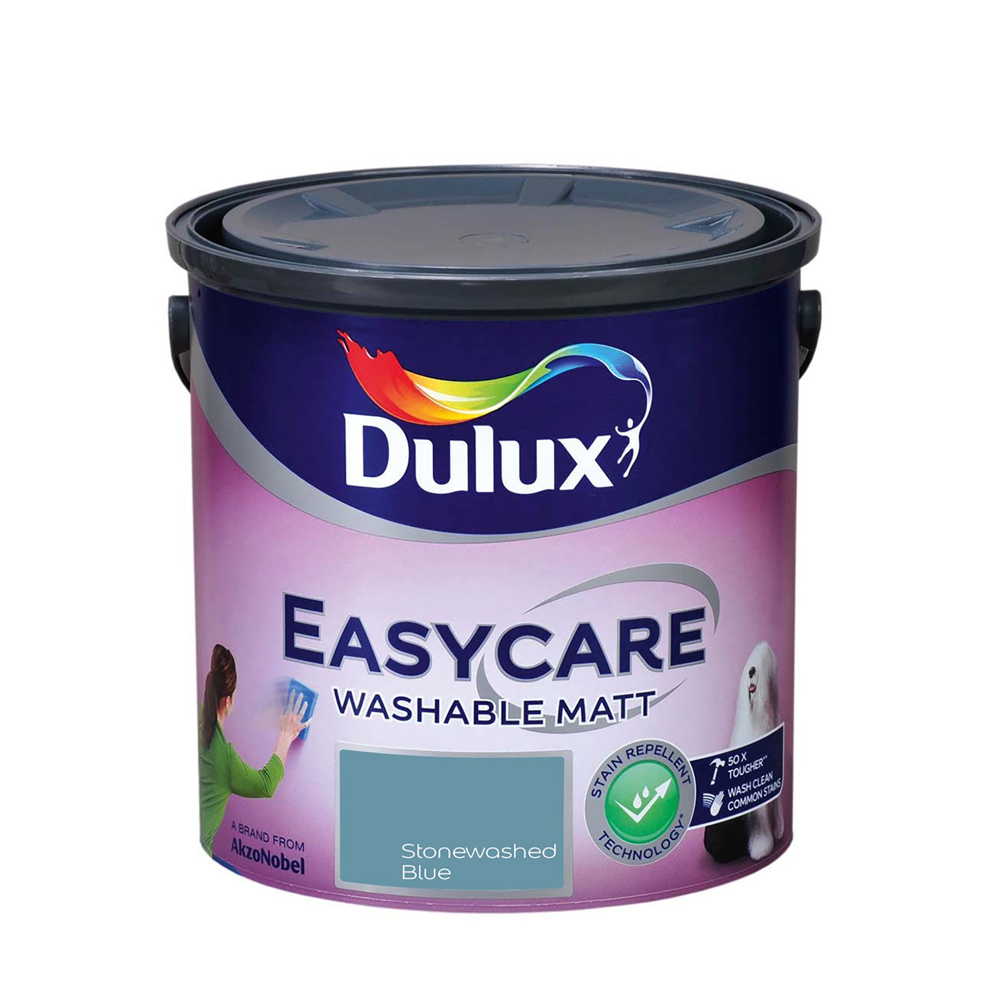 Dulux Easycare Washable & Tough Stonewashed Blue Matt Wall & ceiling Emulsion paint, 2.5L