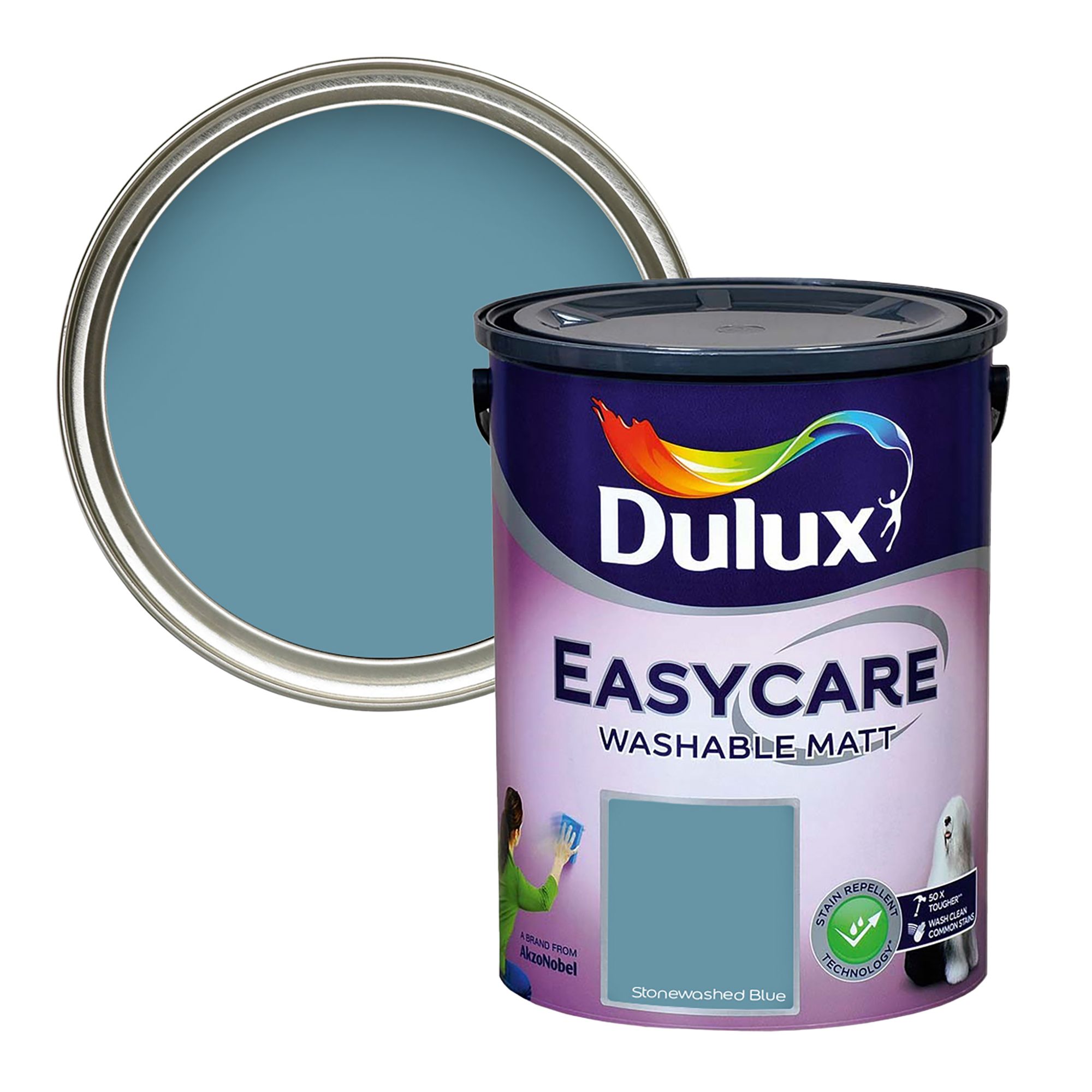 Dulux Easycare Washable & Tough Stonewashed Blue Matt Wall & ceiling Emulsion paint, 5L
