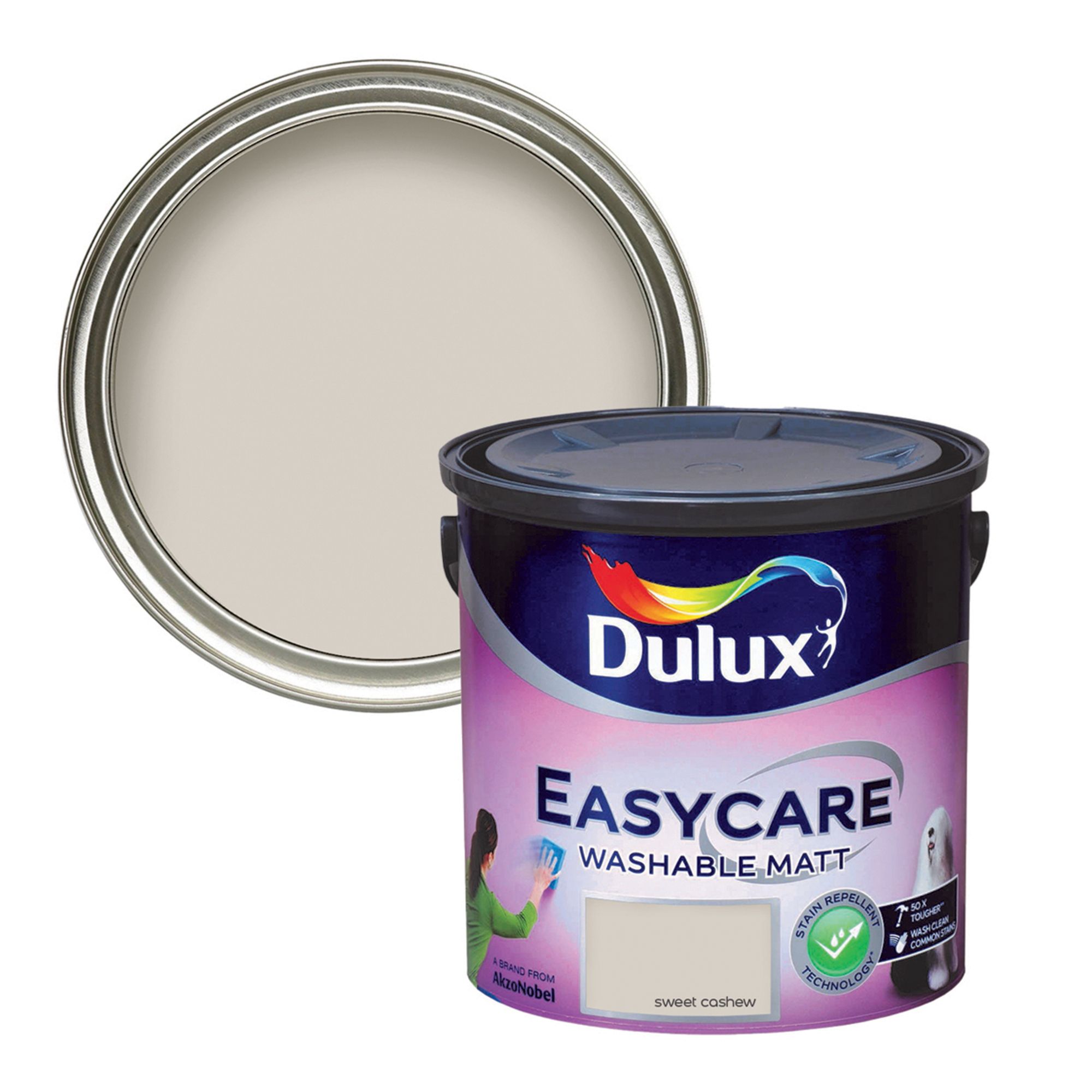 Dulux Easycare Washable & Tough Sweet Cashew Matt Wall & ceiling Emulsion paint, 2.5L