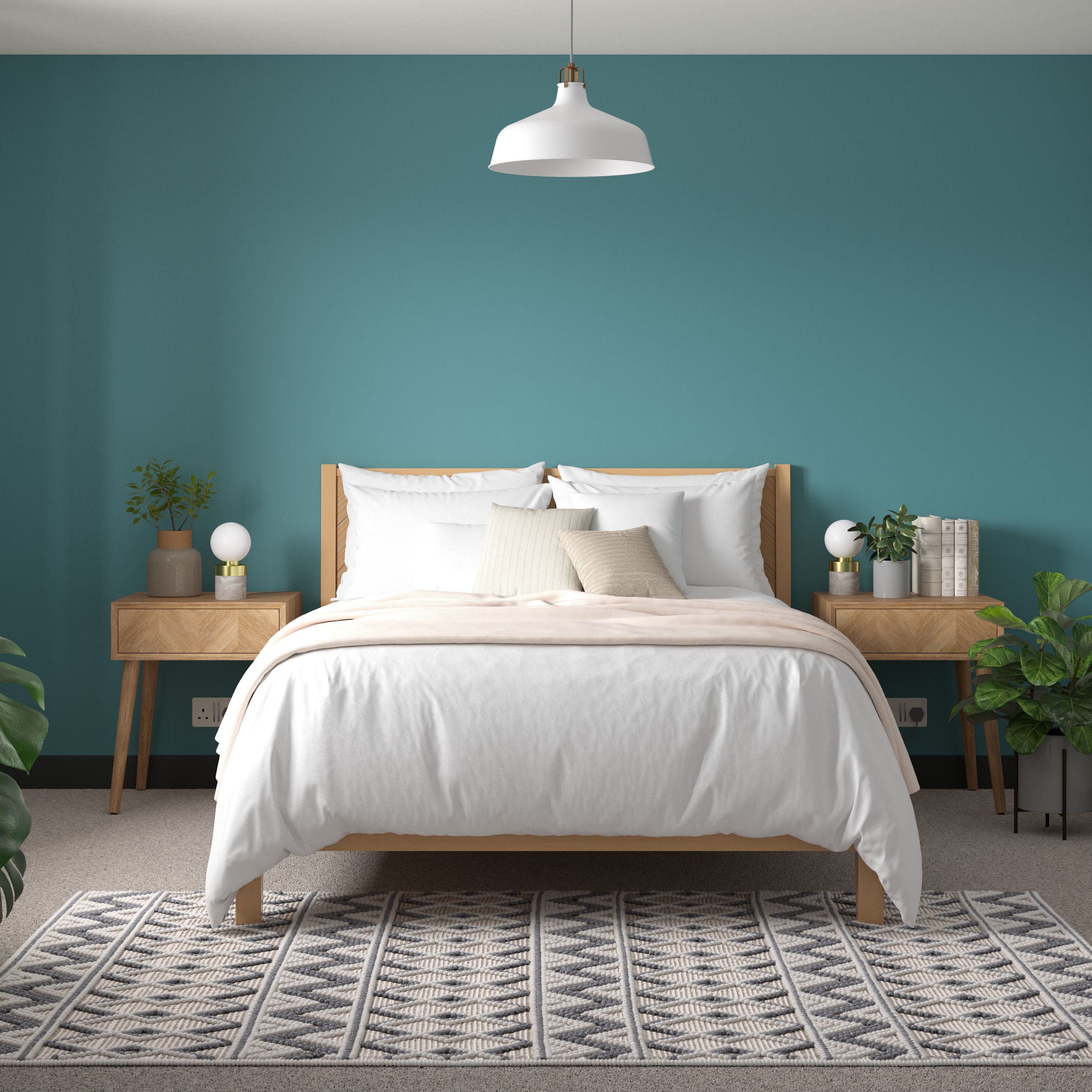 Teal wall online paint