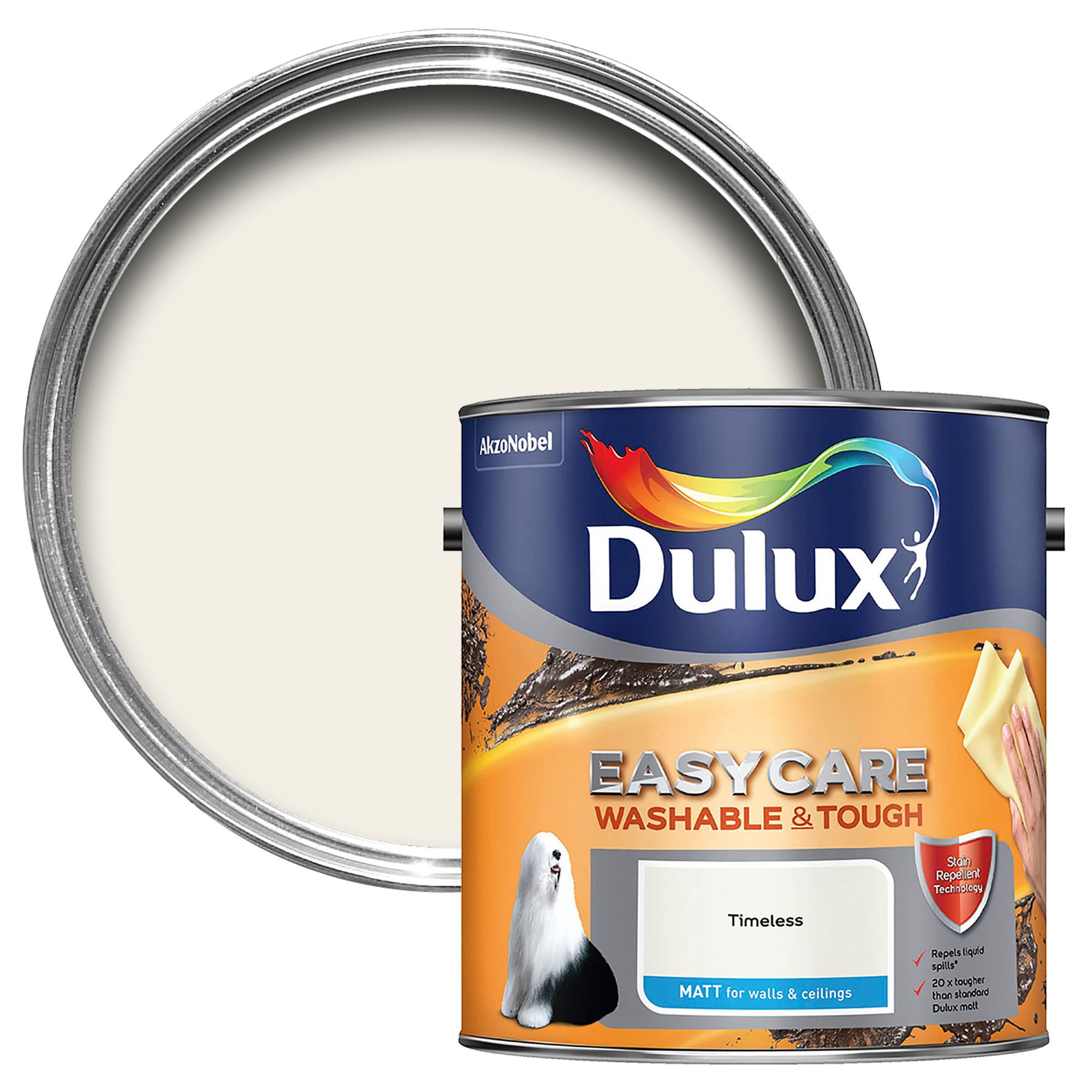 Dulux Easycare Washable & Tough Timeless Matt Wall & ceiling Emulsion paint, 2.5L