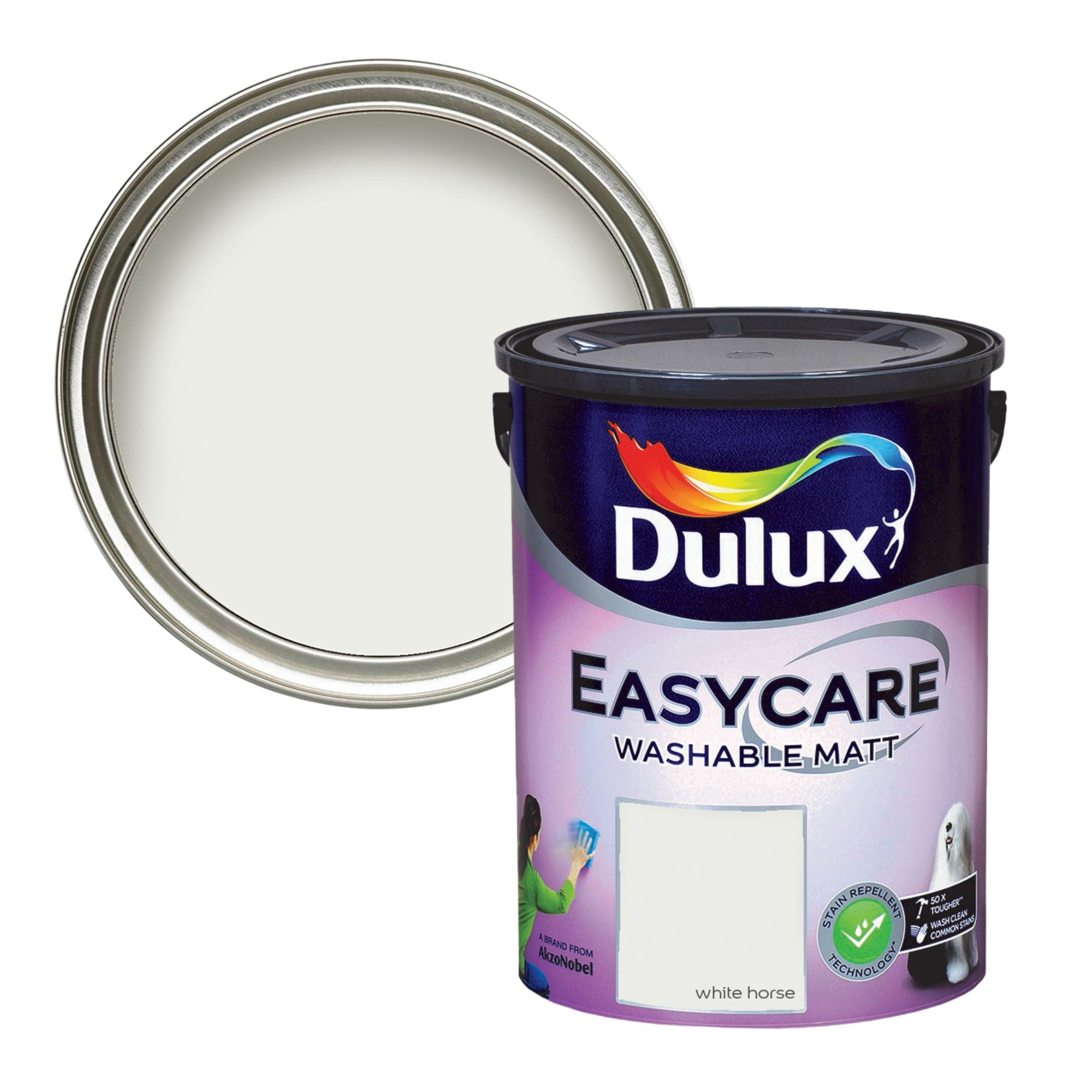 Dulux Easycare Washable & Tough White Horse Matt Wall & ceiling Emulsion paint, 5L