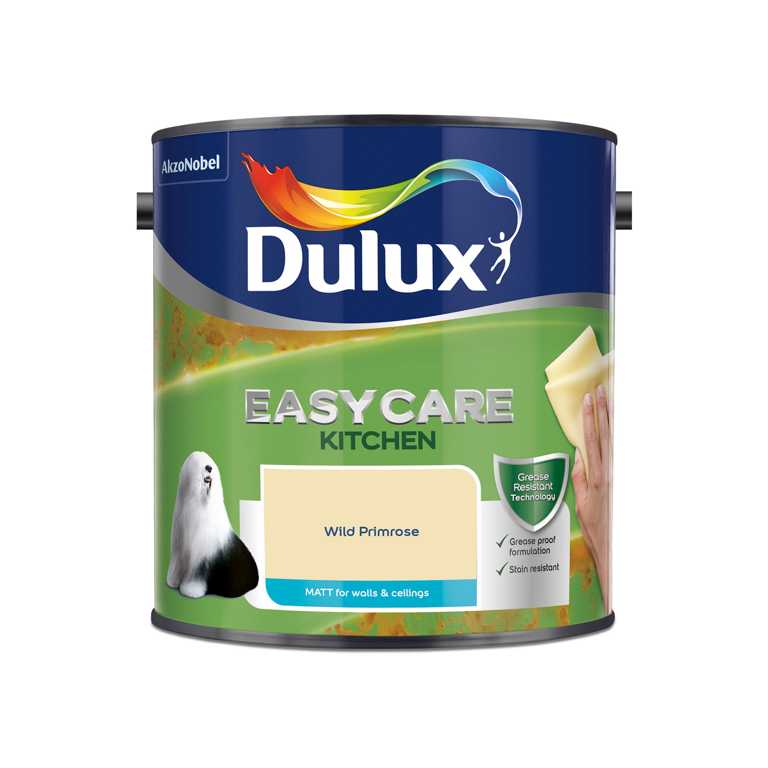 Dulux Easycare Wild primrose Matt Emulsion paint, 2.5L