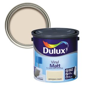 Dulux Georgian cream Vinyl matt Emulsion paint, 2.5L