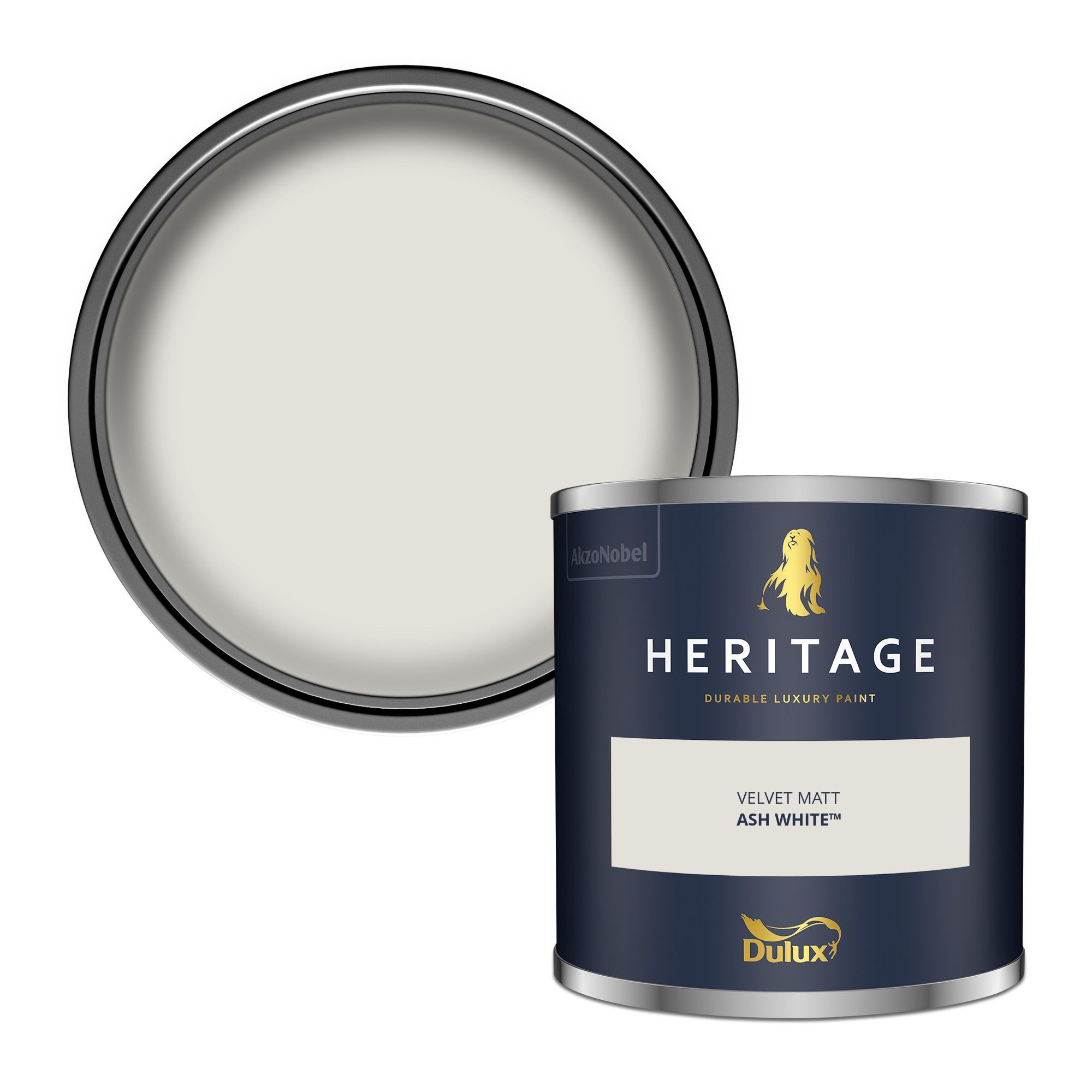 Dulux Heritage Ash White Matt Wall paint, 125ml Tester pot