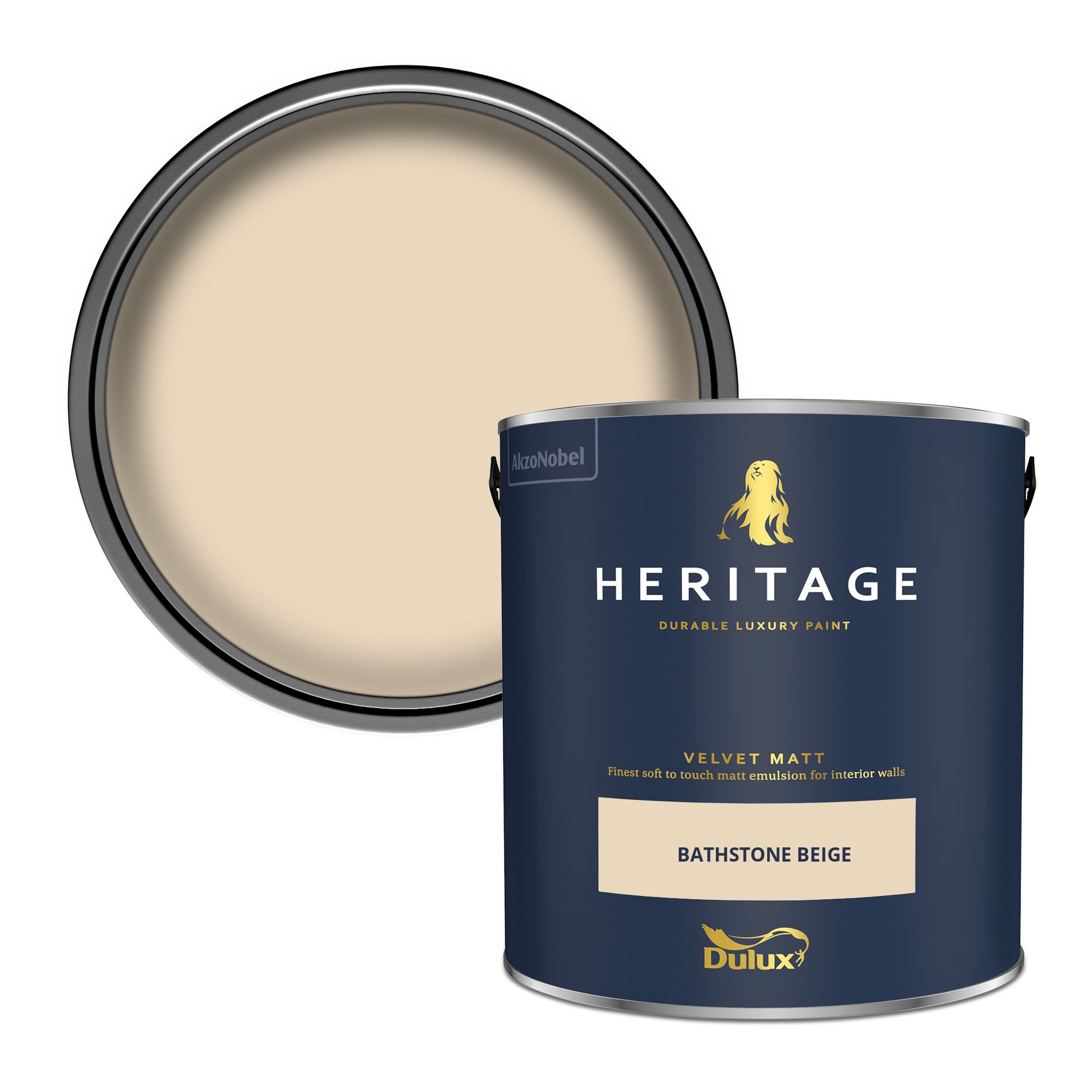 Dulux Heritage Bathstone Beige Velvet matt Wall paint, 2.5L