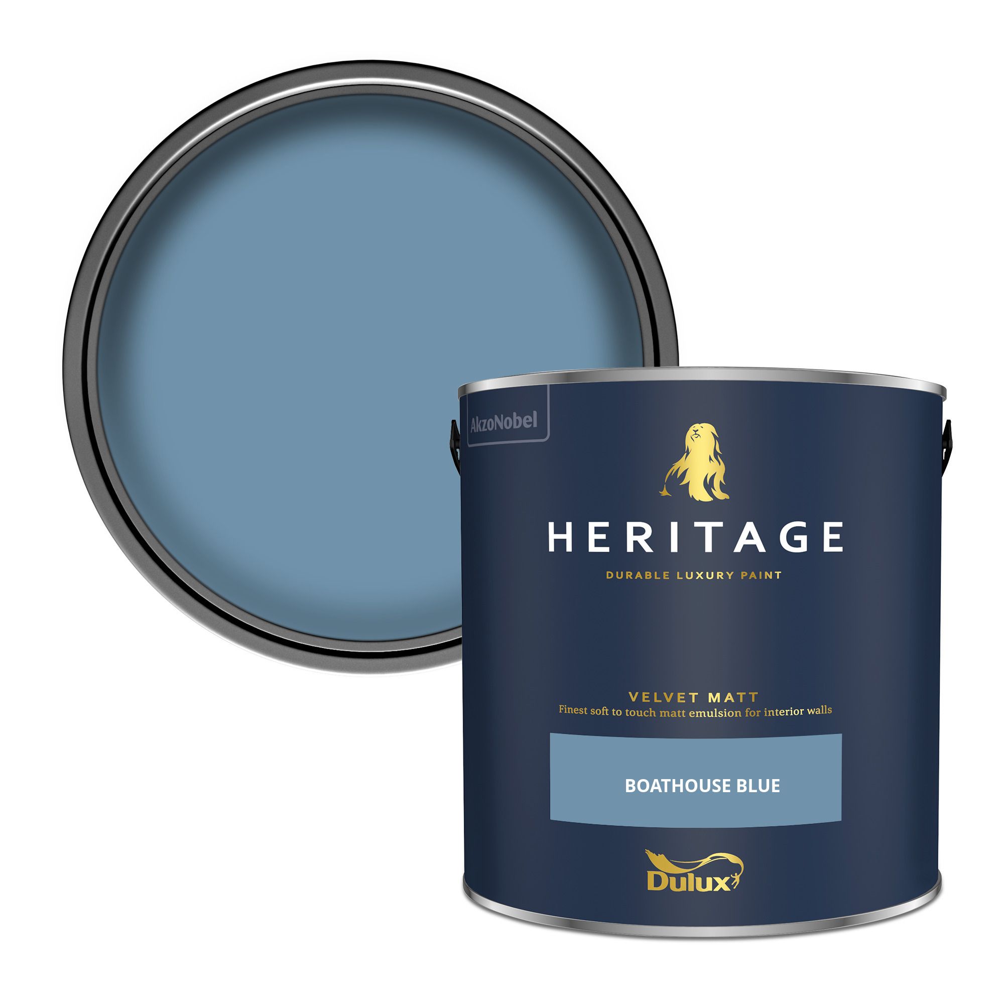 Dulux Heritage Boathouse Blue Velvet matt Wall paint, 2.5L