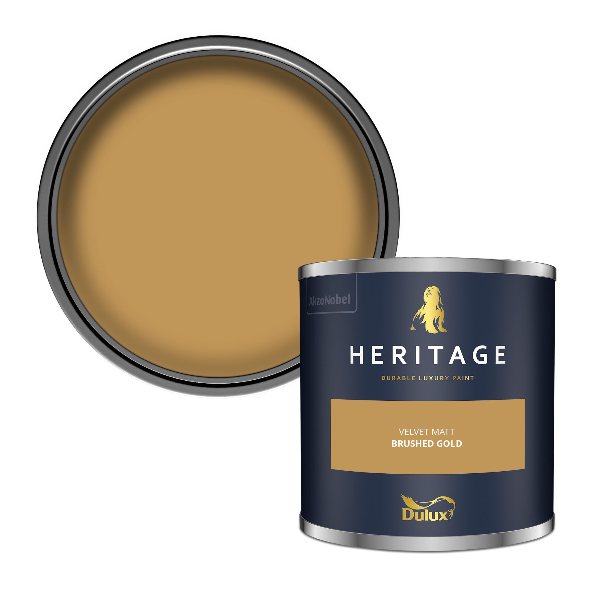 Dulux Heritage Brushed Gold Matt Wall paint, 125ml Tester pot