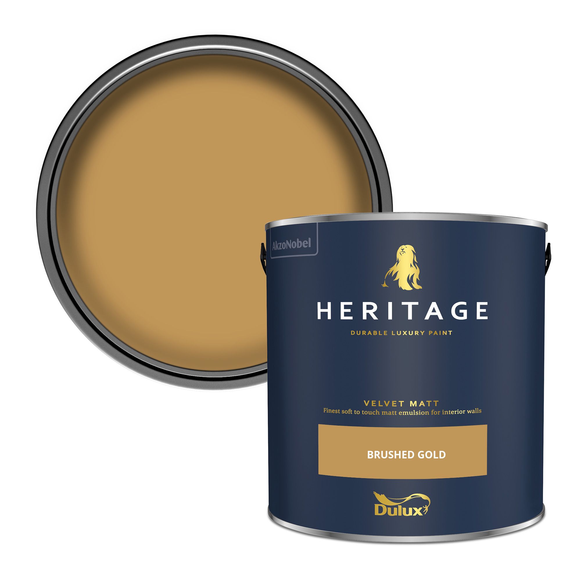 Dulux Heritage Brushed Gold Velvet matt Wall paint, 2.5L