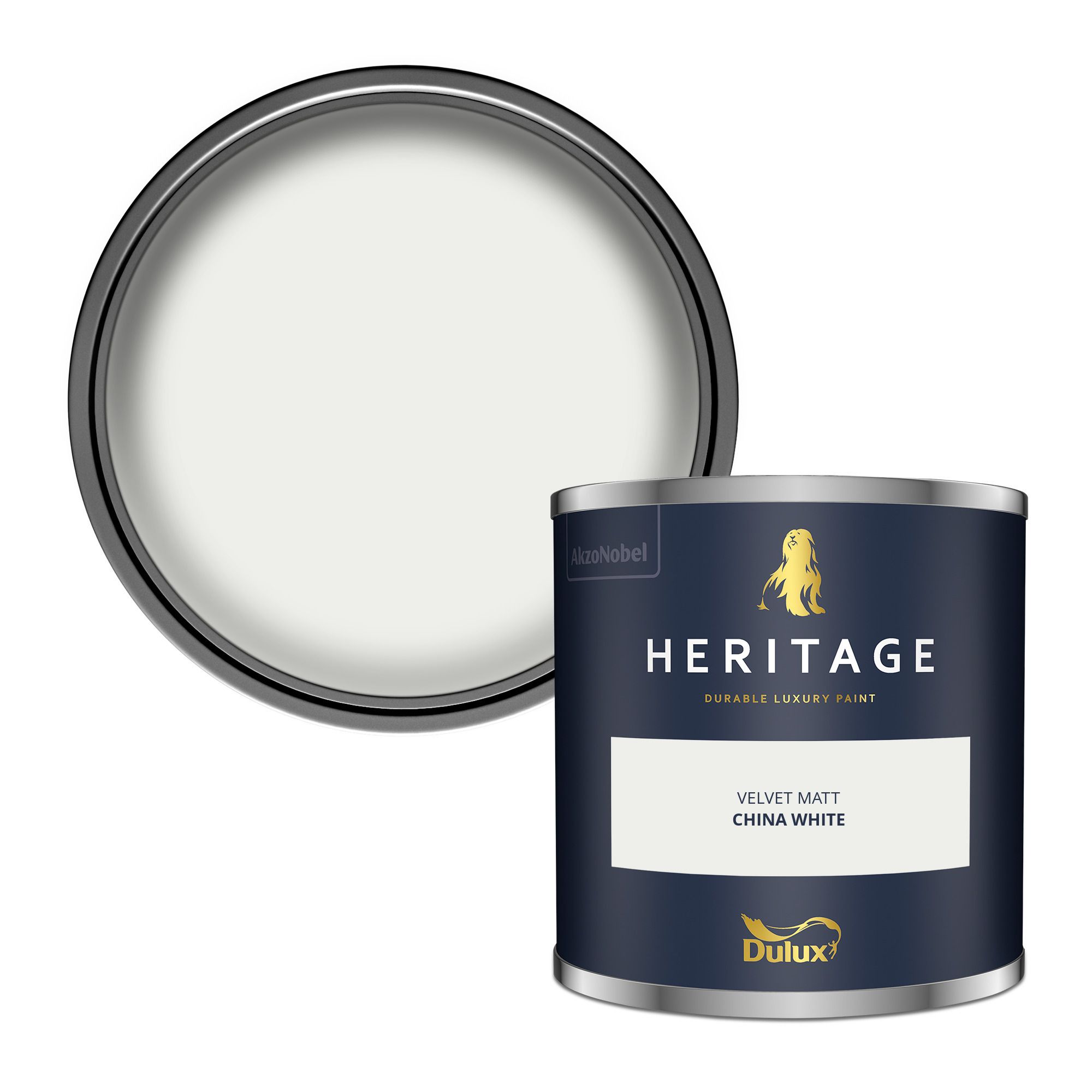 Dulux Heritage China White Matt Wall paint, 125ml Tester pot