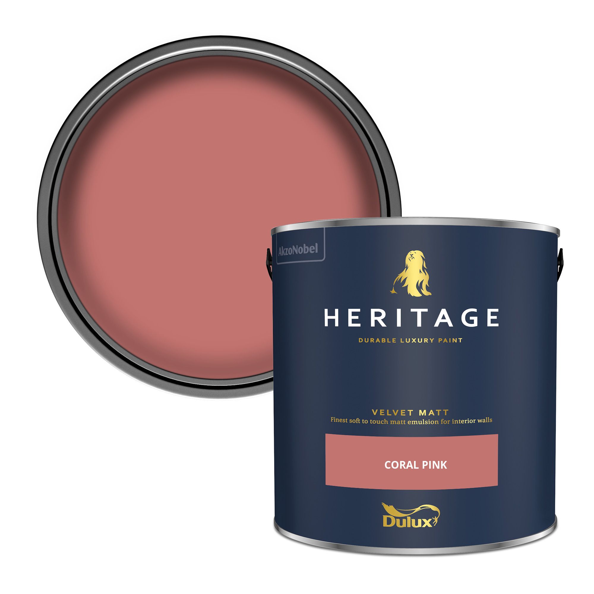 Dulux Heritage Coral Pink Velvet matt Wall paint, 2.5L