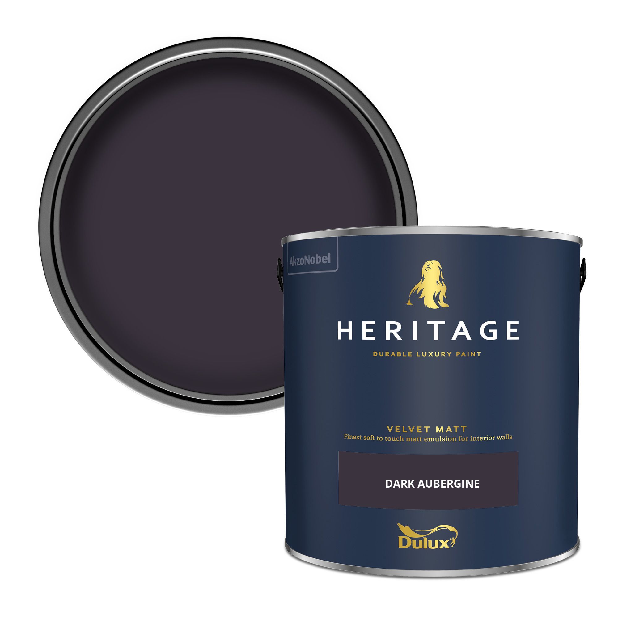 Dulux Heritage Dark Aubergine Velvet matt Wall paint, 2.5L