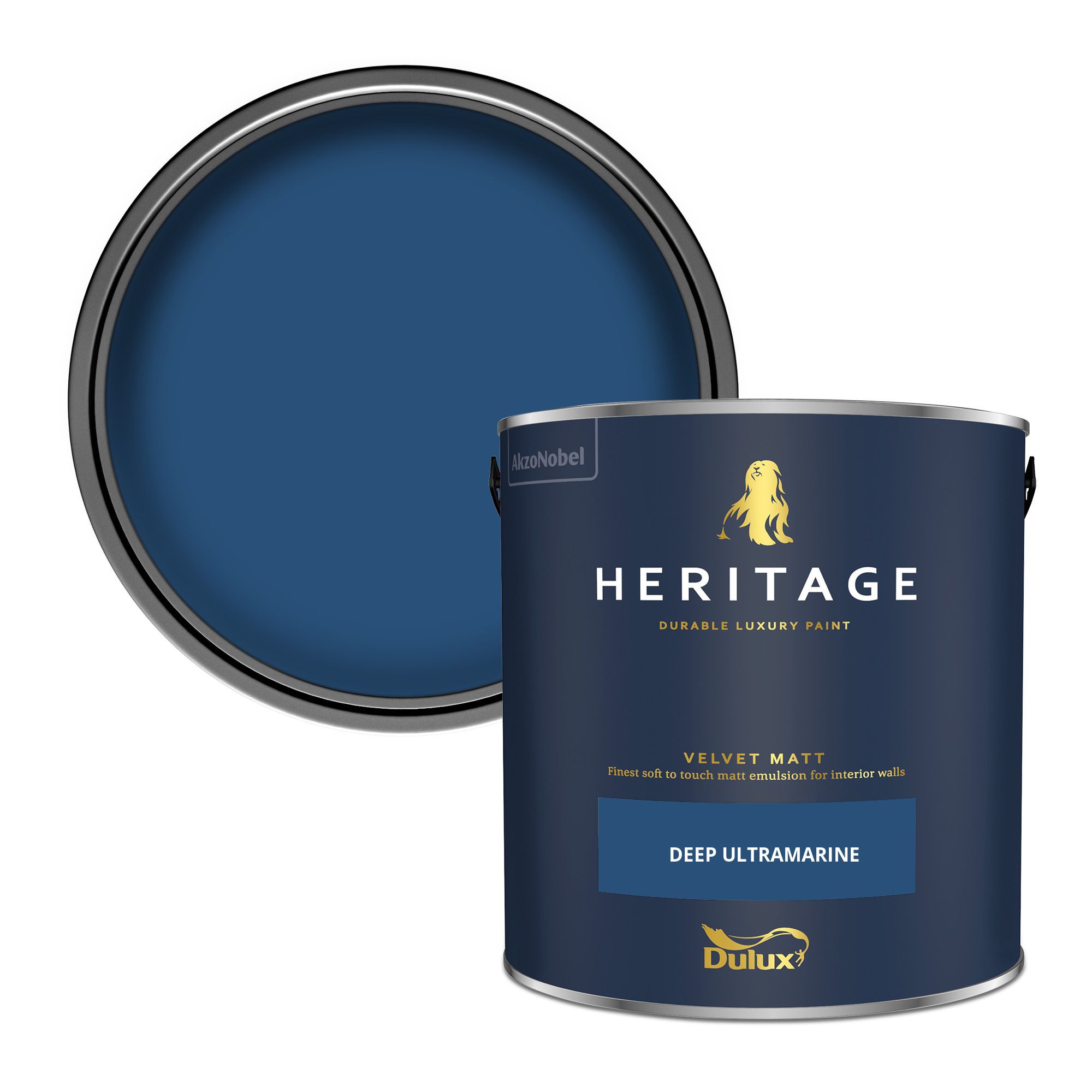 Dulux Heritage Deep Ultramarine Velvet matt Wall paint, 2.5L