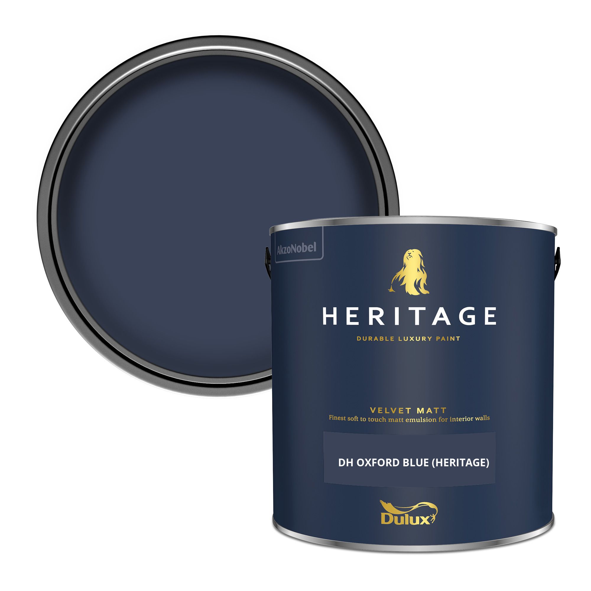 Dulux Heritage DH Oxford Blue Velvet matt Wall paint, 2.5L