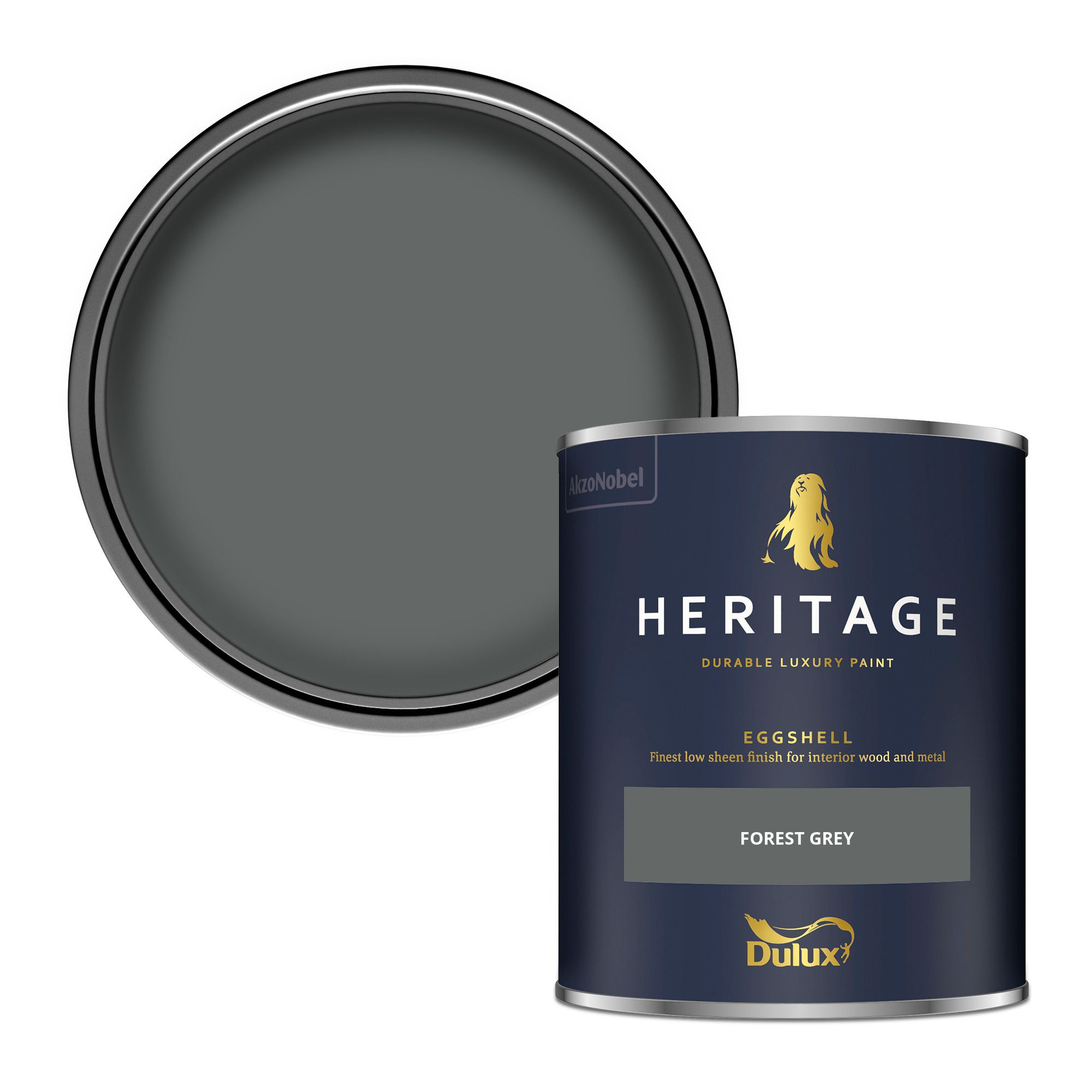 Dulux Heritage Forest Grey Eggshell Multi-surface Wall paint, 750ml
