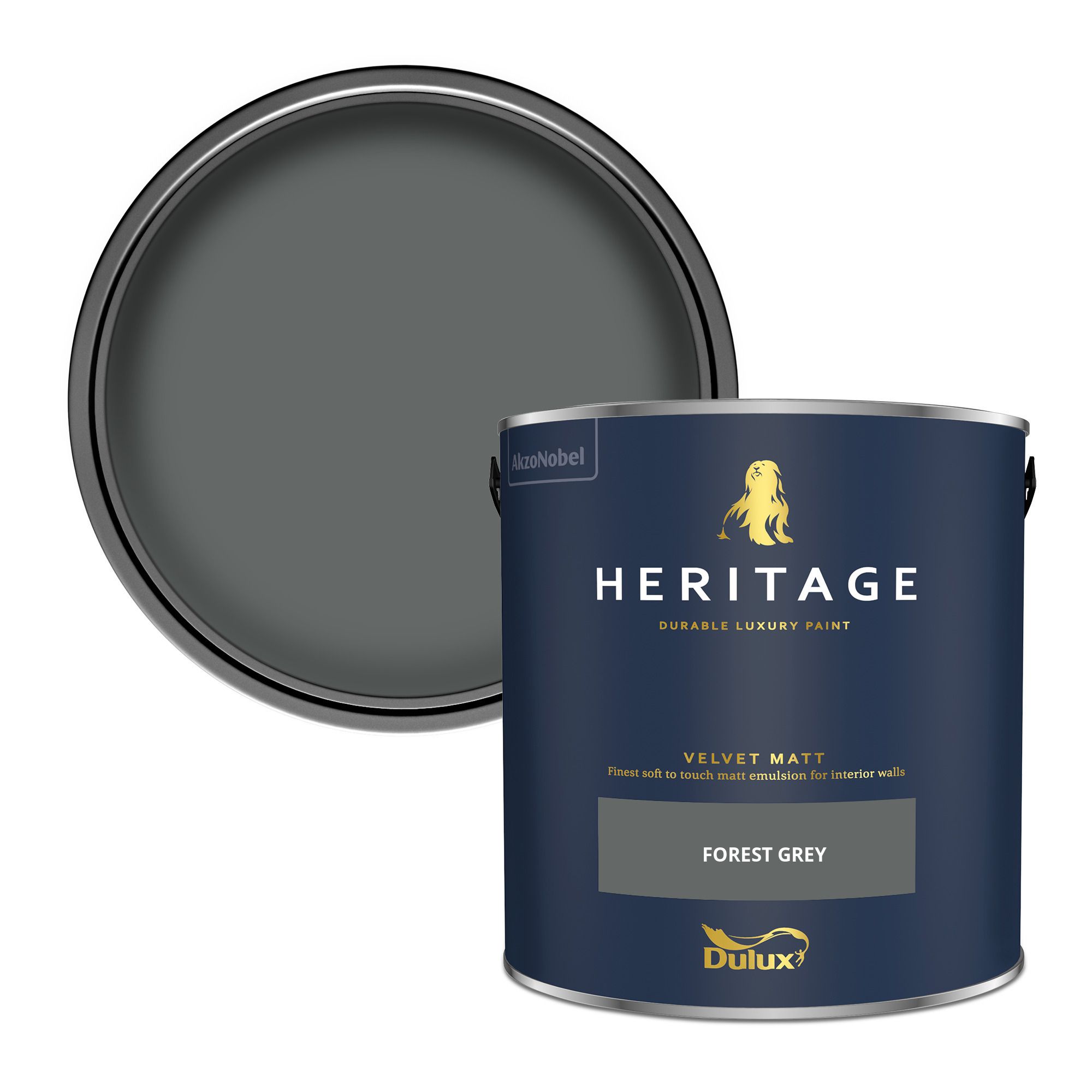 Dulux Heritage Forest Grey Velvet matt Wall paint, 2.5L
