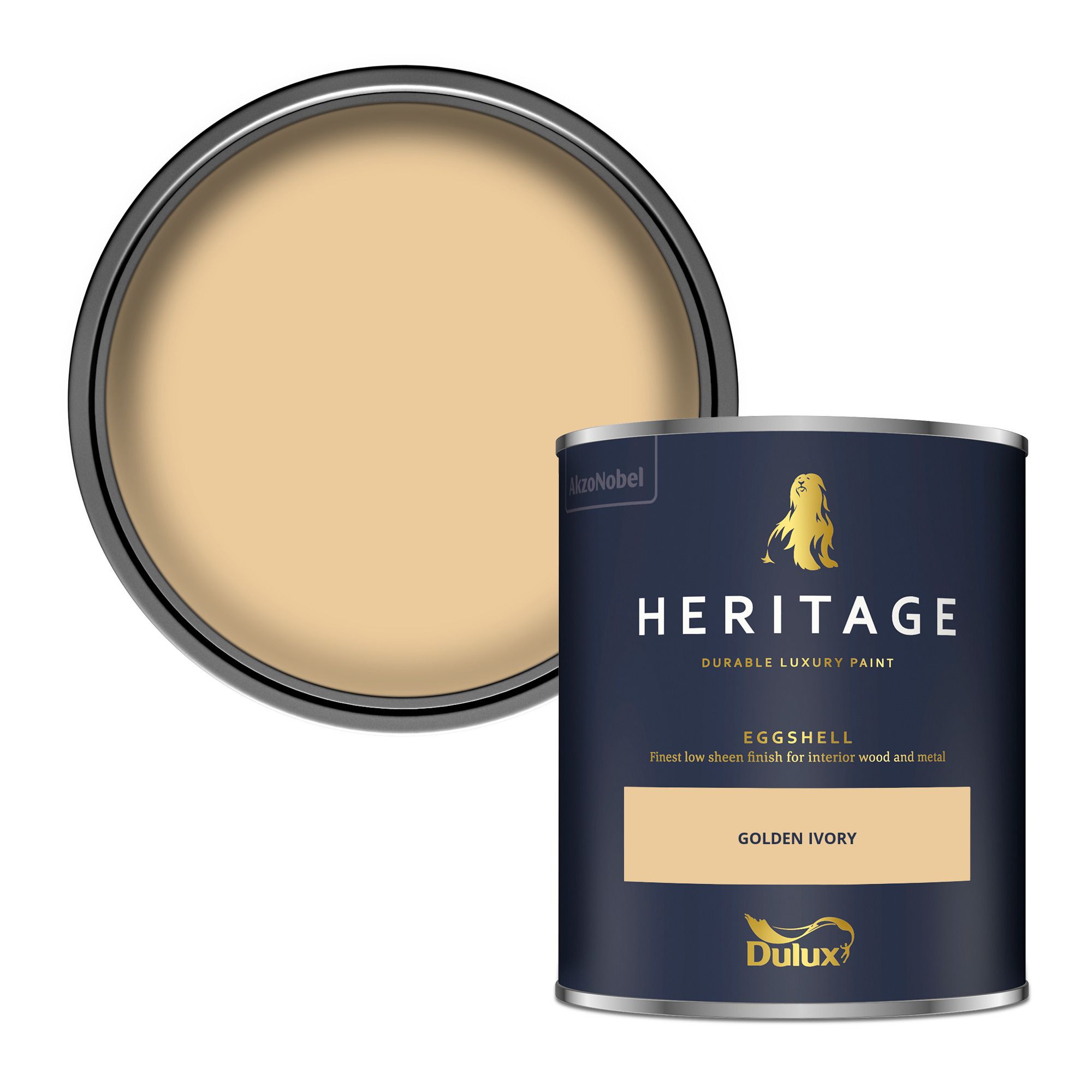 Dulux Heritage Golden Ivory Eggshell Multi-surface Wall paint, 750ml