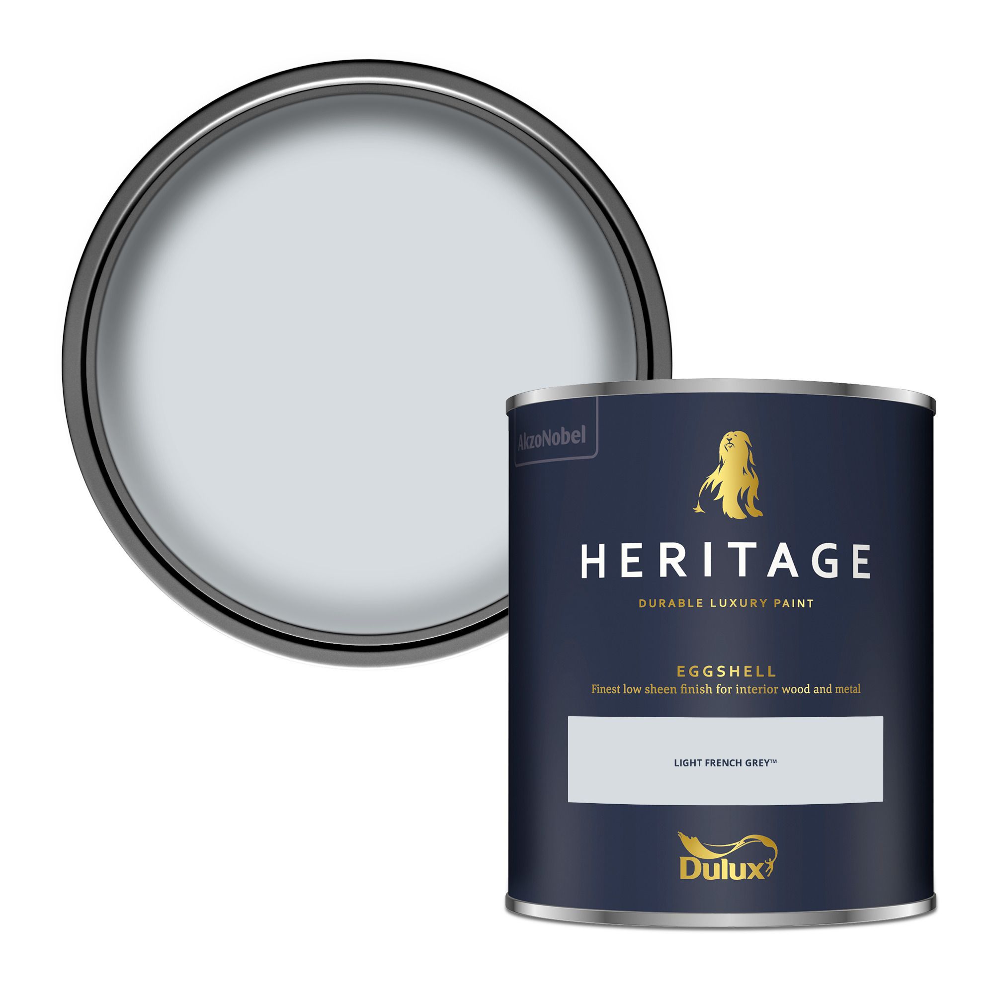 Dulux Heritage Light French Grey Eggshell Multi-surface Wall paint, 750ml