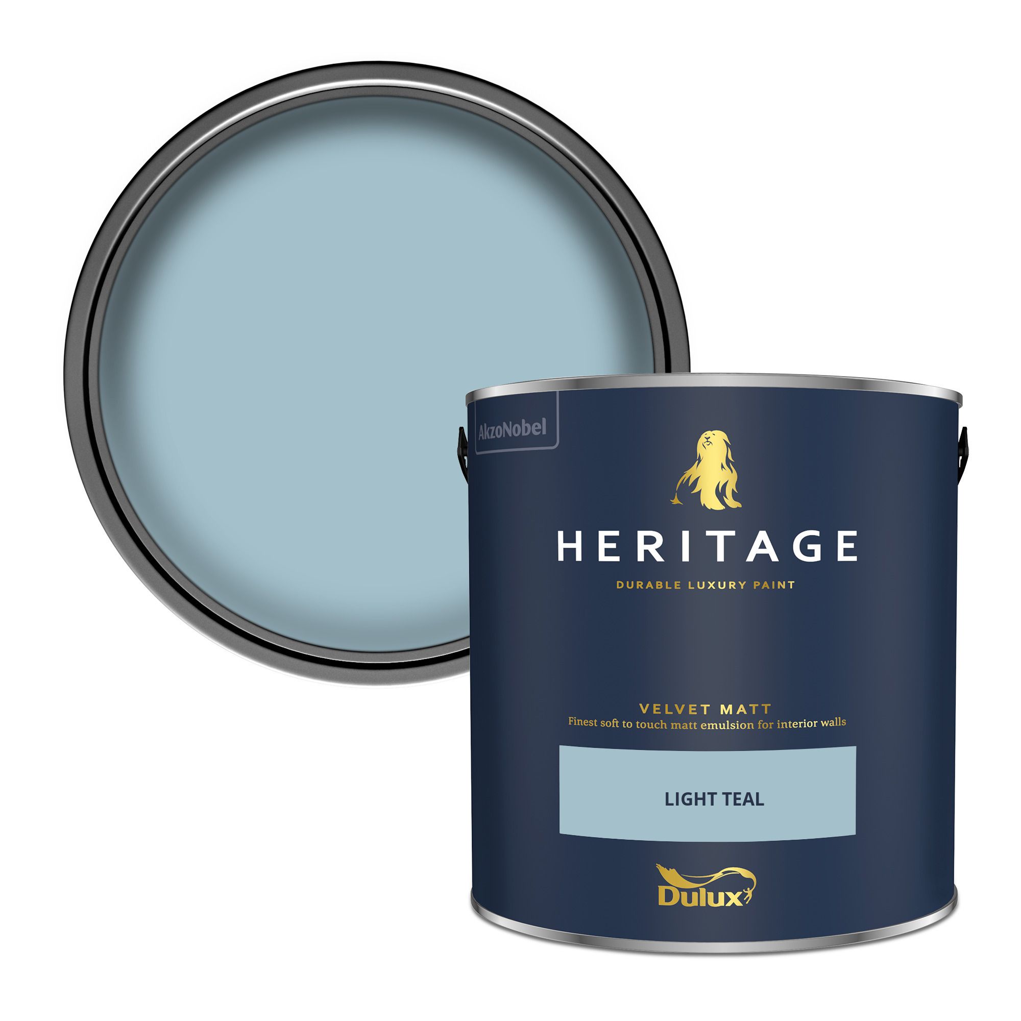 Dulux Heritage Light Teal Velvet matt Wall paint, 2.5L