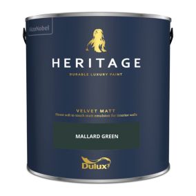 Dulux Heritage Mallard Green Velvet matt Emulsion paint, 2.5L