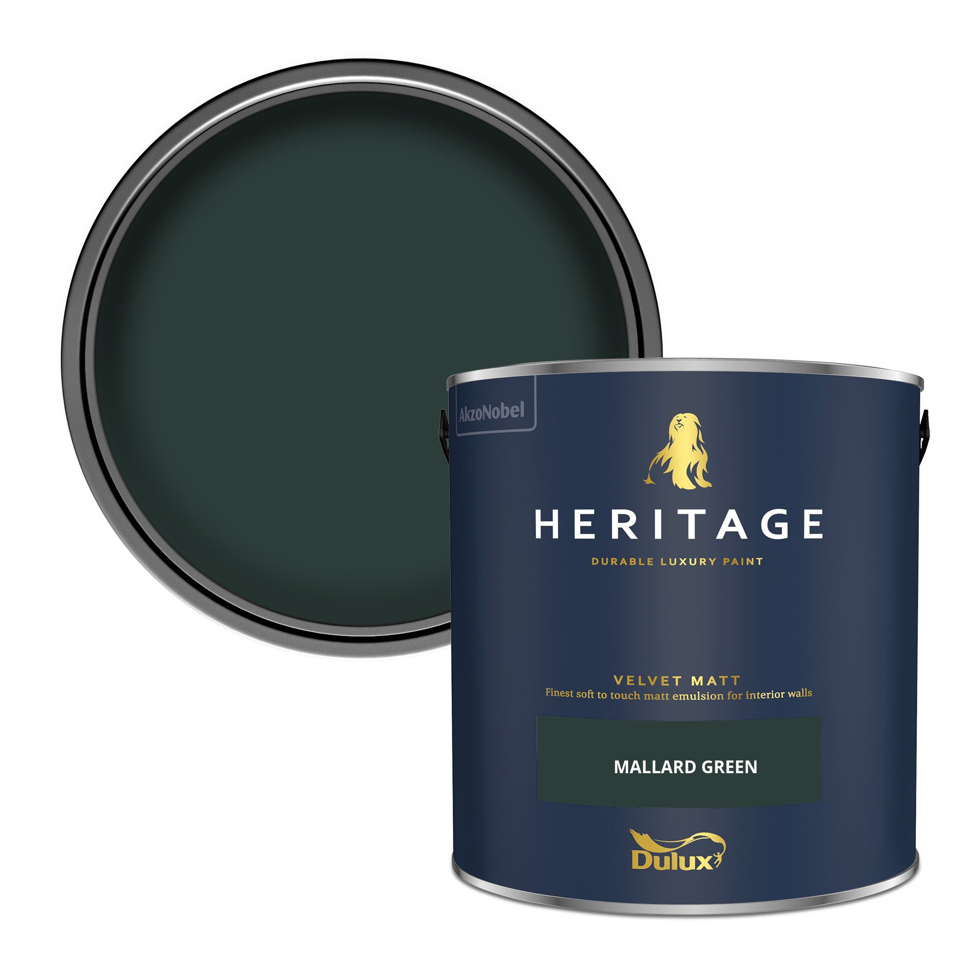 Dulux Heritage Mallard Green Velvet matt Wall paint, 2.5L
