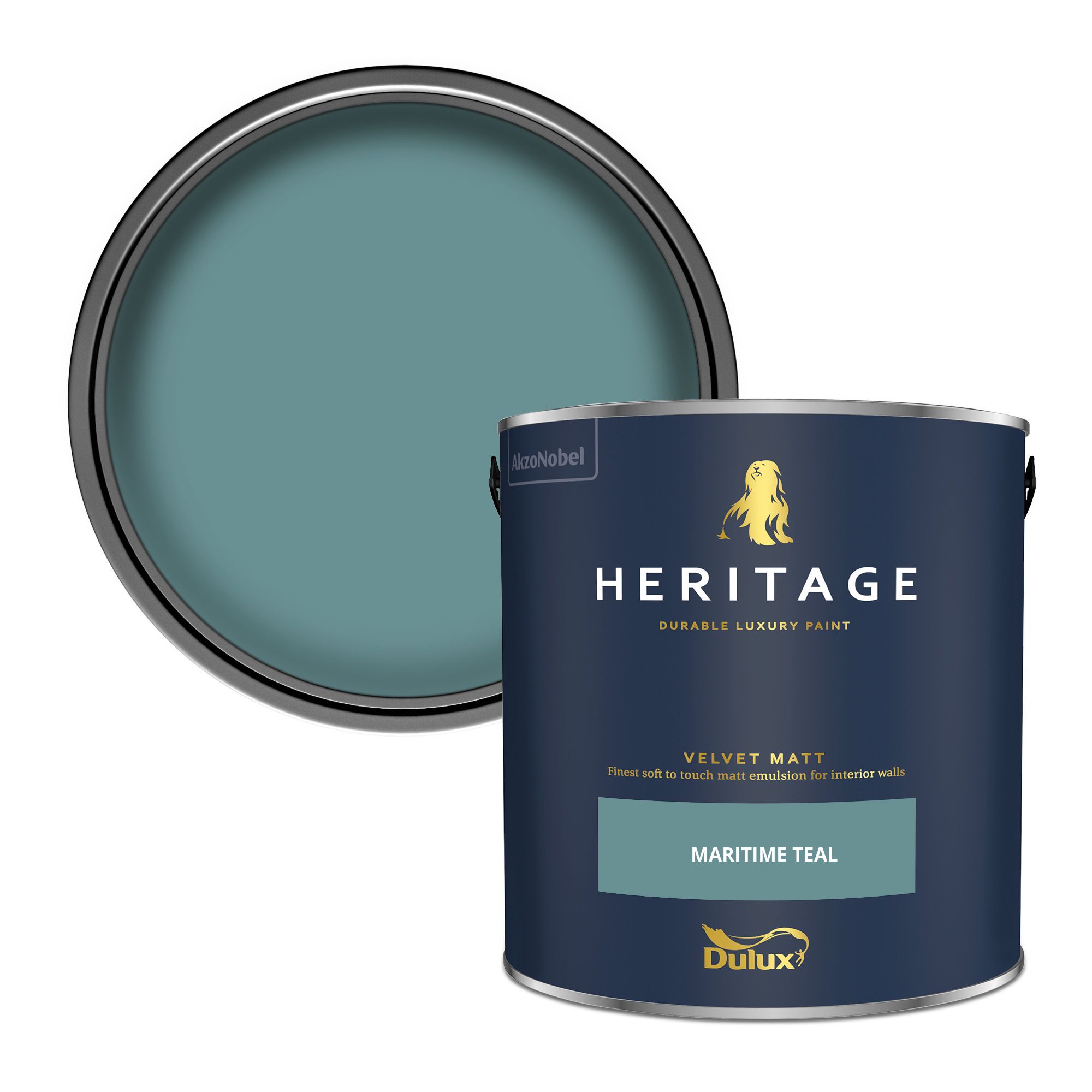 Dulux Heritage Maritime Teal Velvet matt Wall paint, 2.5L