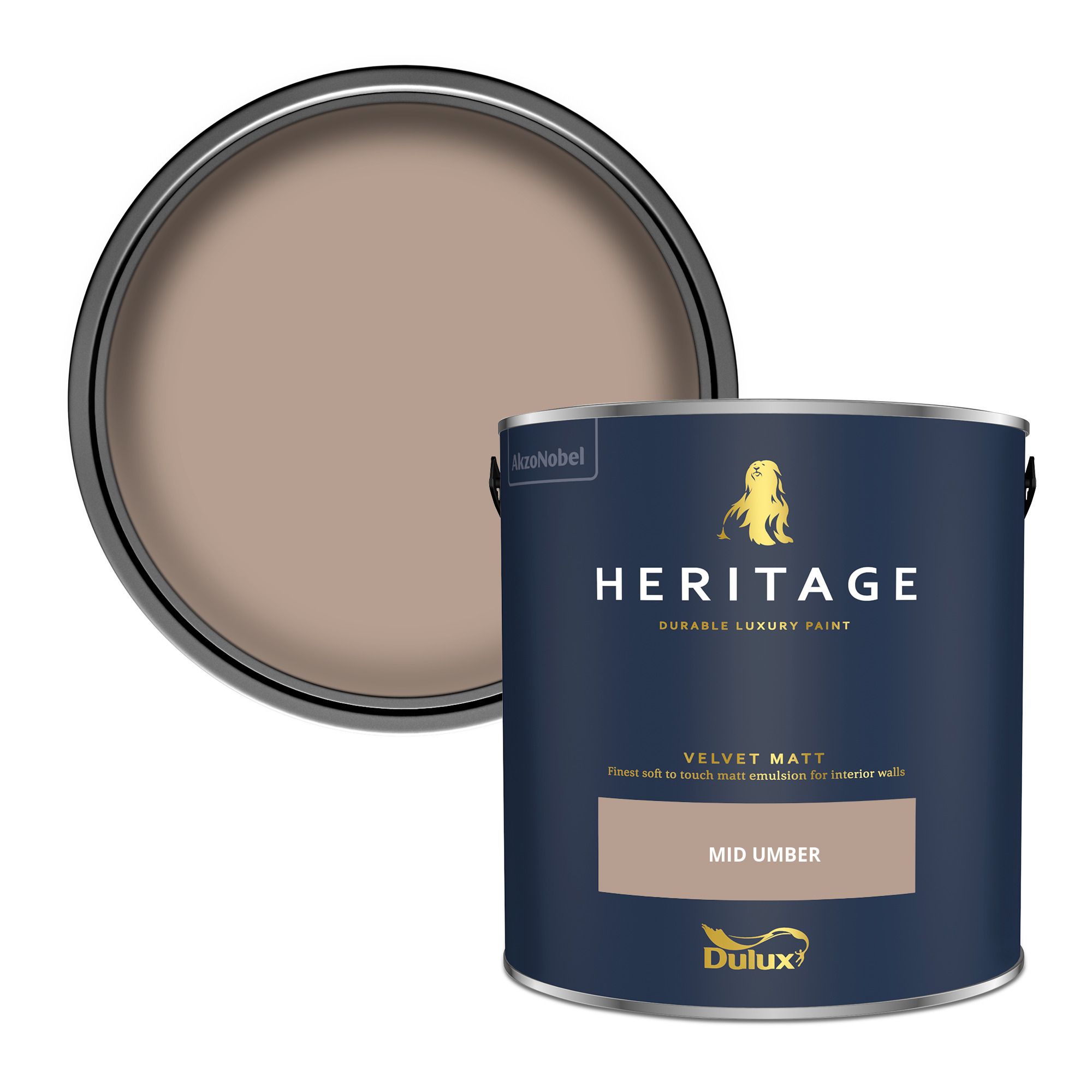 Dulux Heritage Mid Umber Velvet matt Wall paint, 2.5L