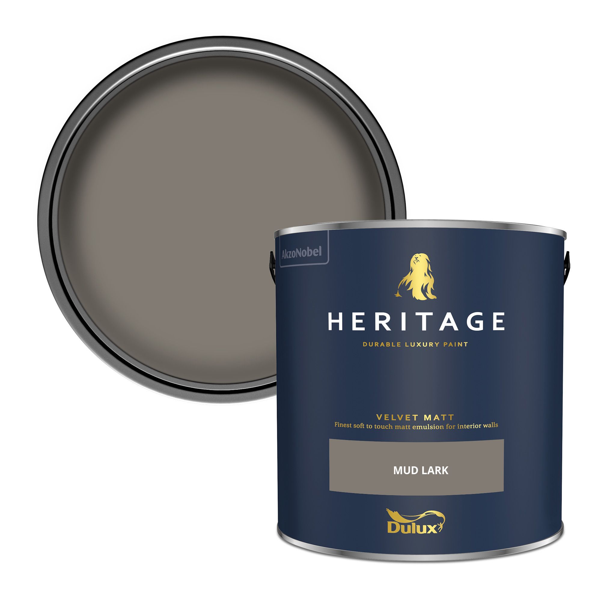 Dulux Heritage Mud Lark Velvet matt Wall paint, 2.5L